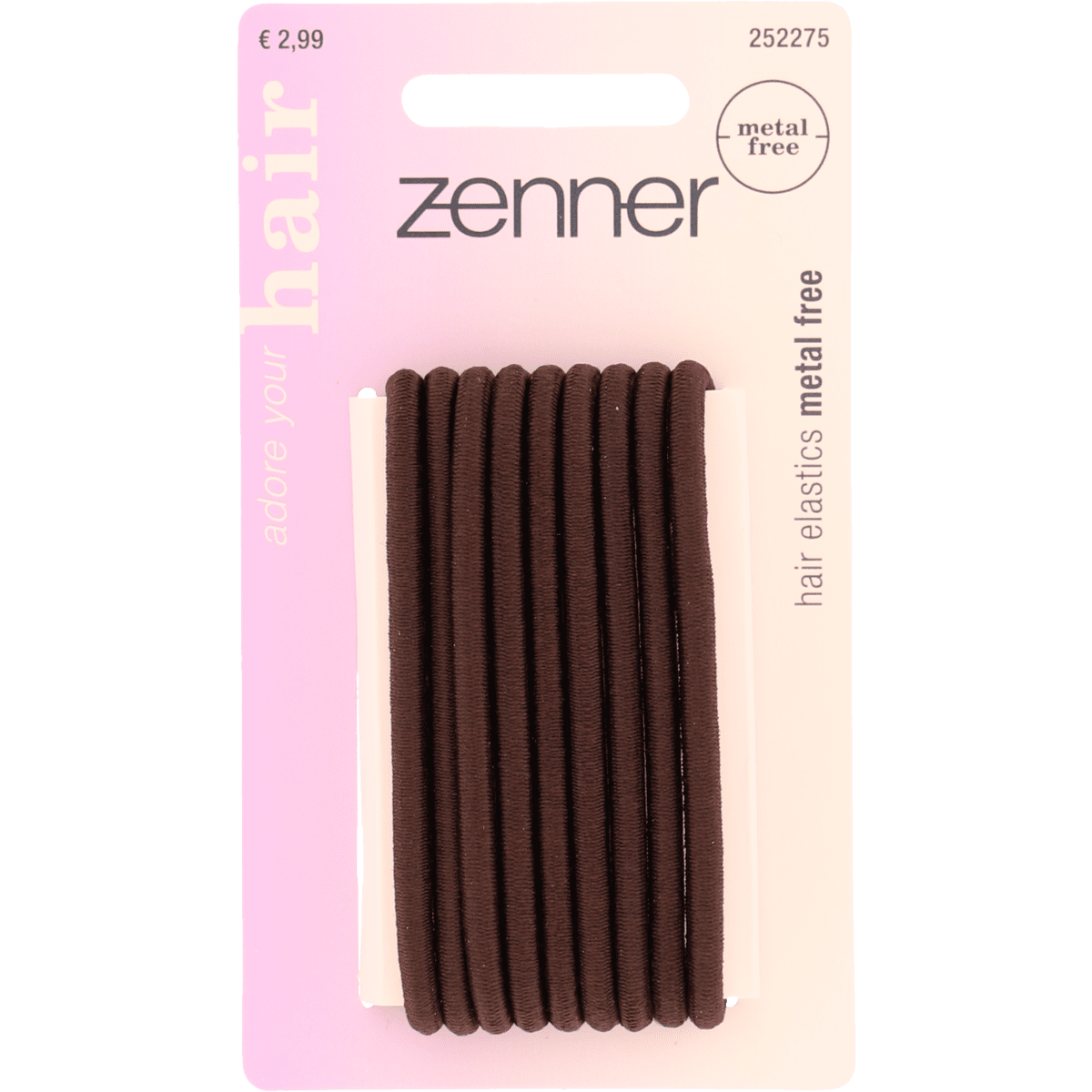 Zenner Haarelastiek MF Bruin 9 stuks