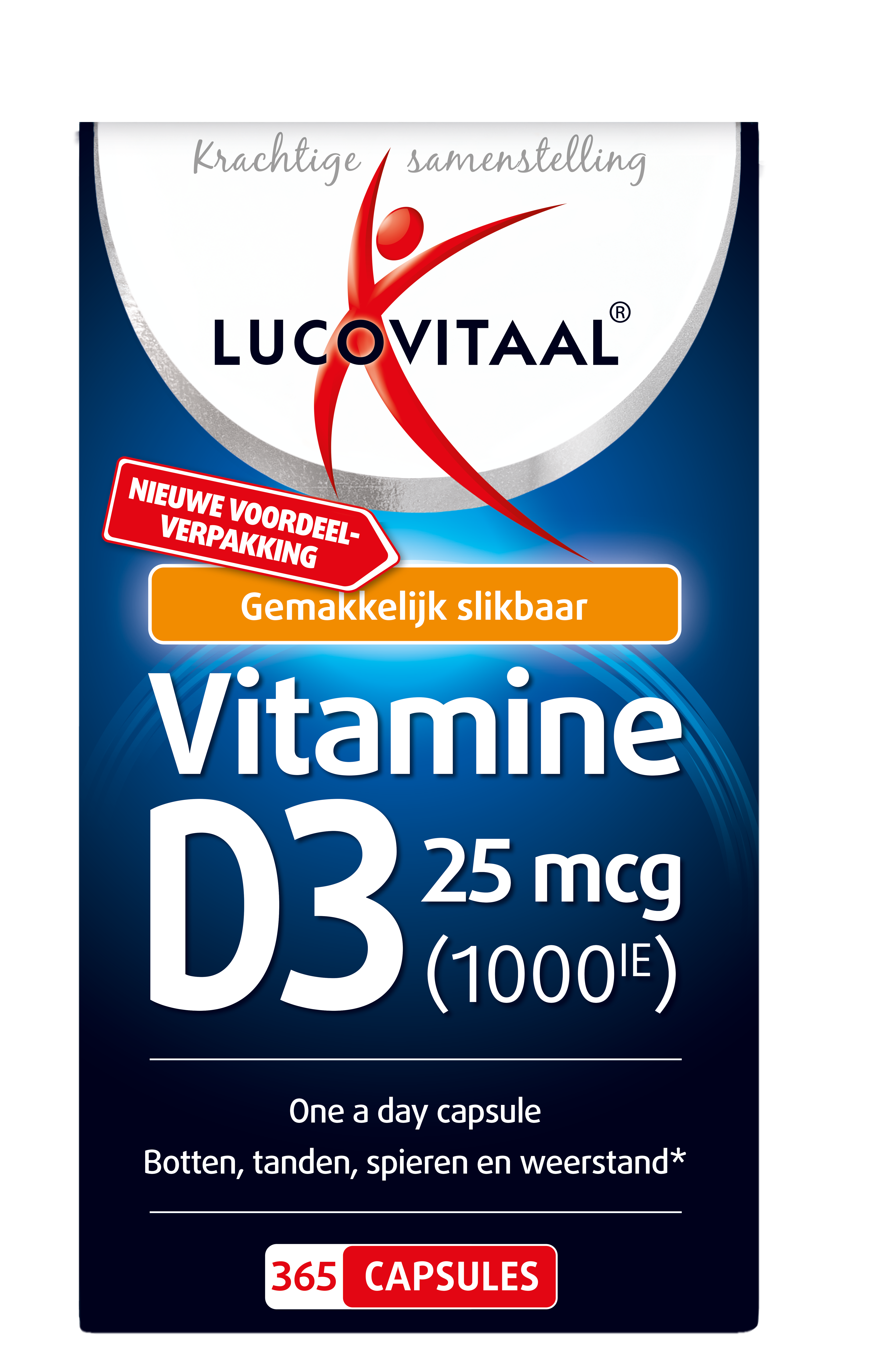 Lucovitaal Vitamine D3 25 MCG (1000IE) Capsules 365 stuks