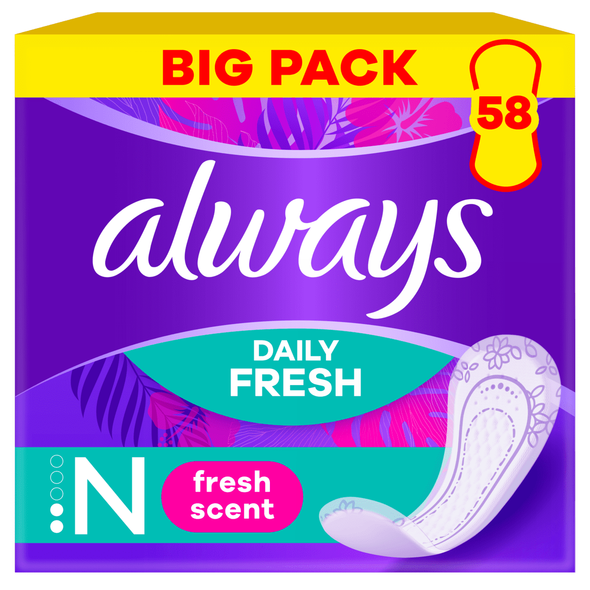 Always Inlegkruisjes Daily Fresh Scent Normal Big Pack 58 stuks