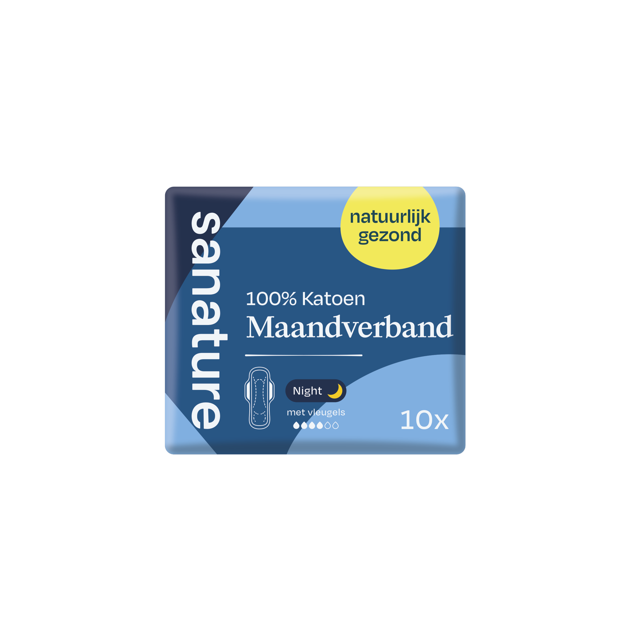Sanature 100% Katoenen Maandverband Ultra Nacht 10 stuks