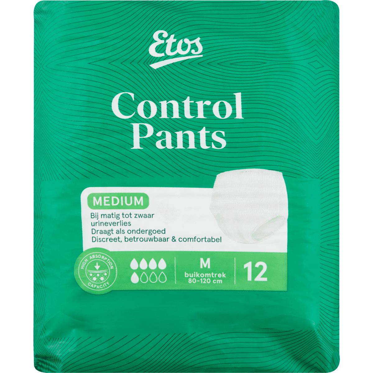 Etos Control Pants Incontinentiebroekje Medium 12 stuks 12 EA Etos