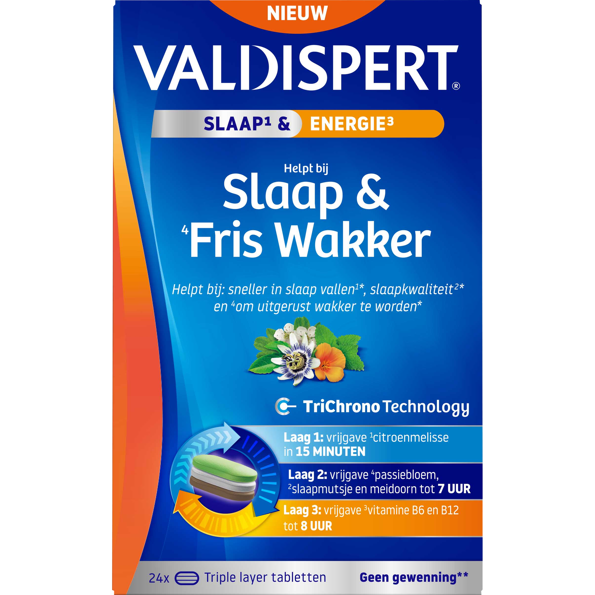 Valdispert Slaap & Fris Wakker Tabletten 24 stuks