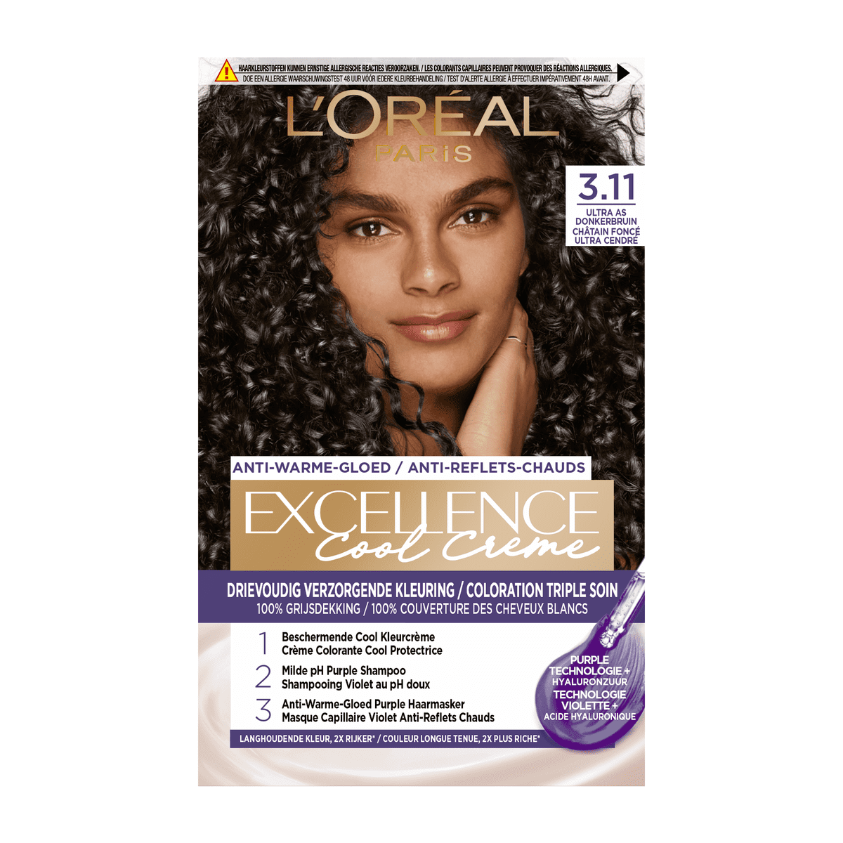 L'Oréal Paris Excellence Cool Creams Haarverf 3.11 Ultra Ash Donkerbruin