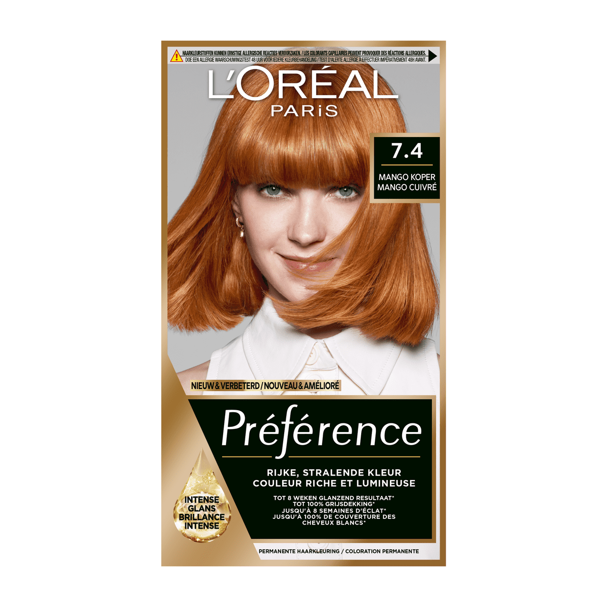 L'Oréal Paris Préférence Permanente Haarkleuring 7.4 Mango