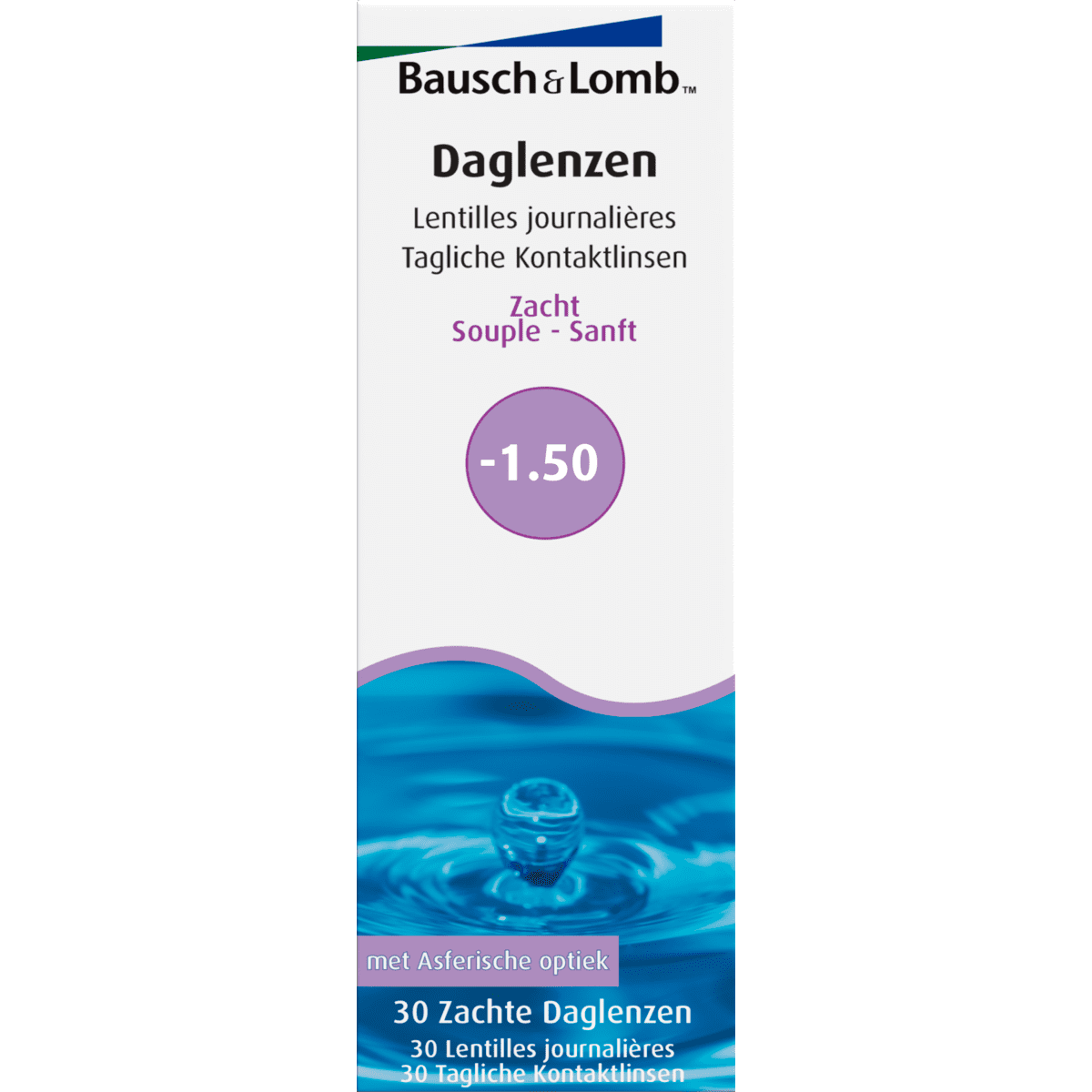 Bausch + Lomb Daglenzen -1,50 30 stuks
