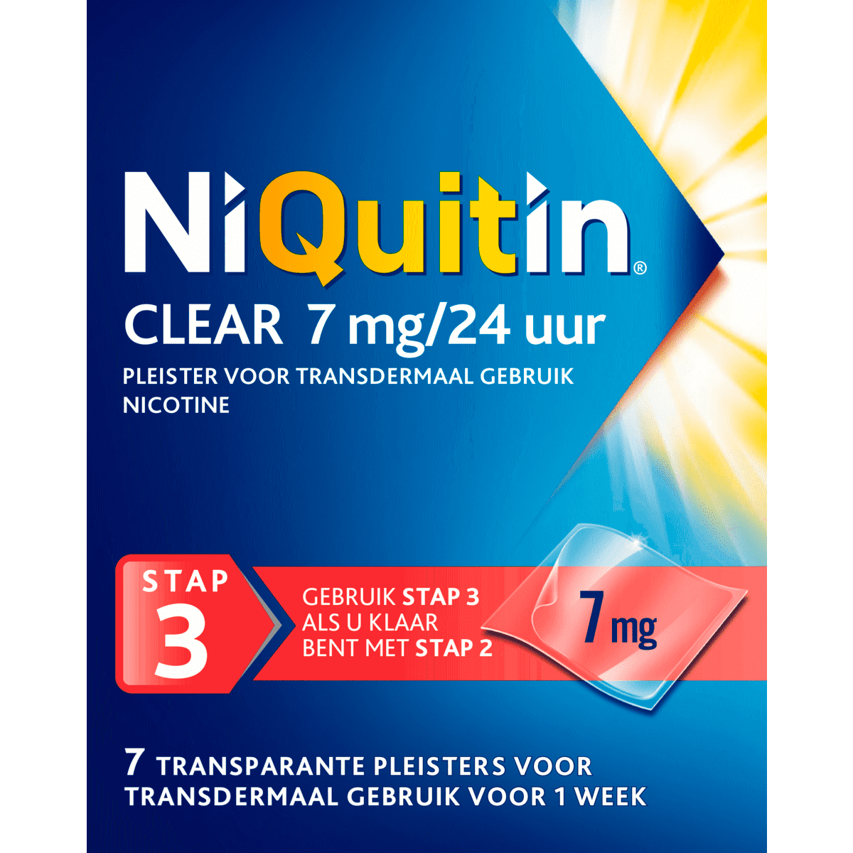 NiQuitin Clear Pleisters 7 mg Stoppen met roken