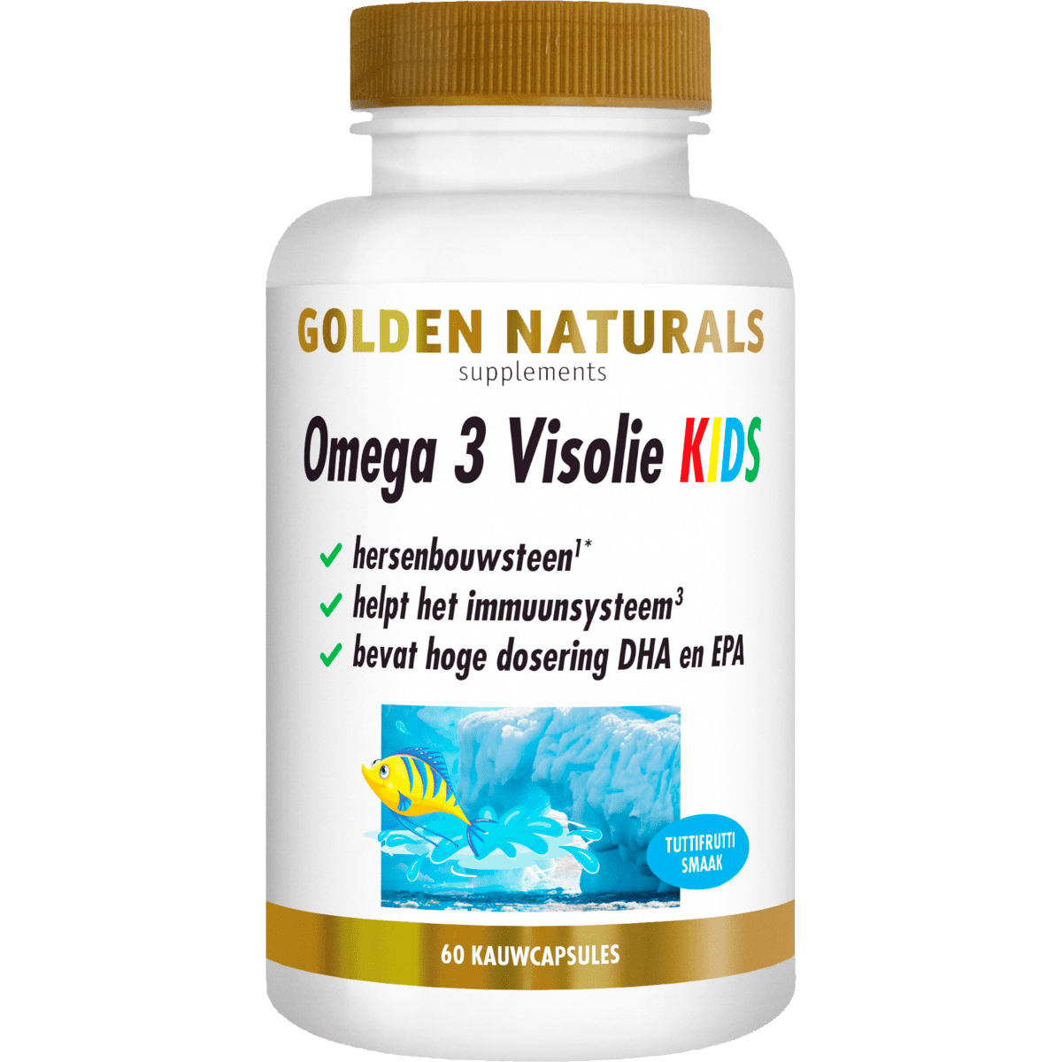 Golden Naturals Omega 3 Visolie Kids Kauwcapsules 60 stuks