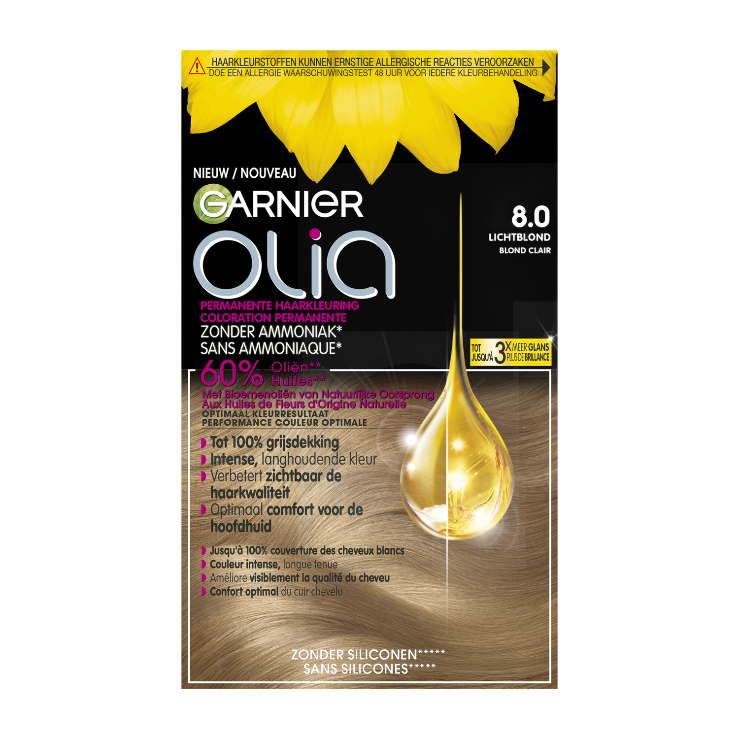 Garnier Olia Permanente Haarverf 8.0 Licht Blond