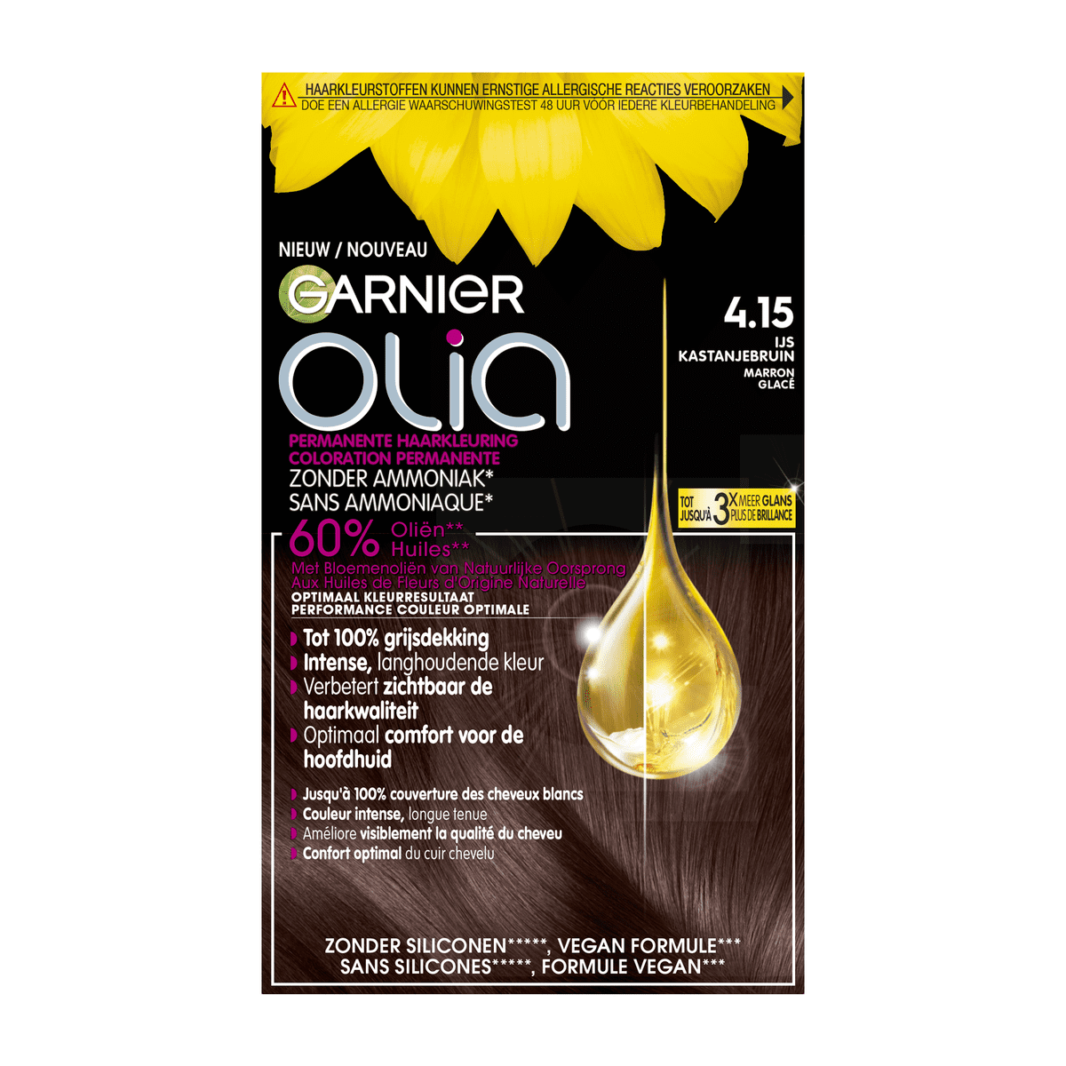Garnier Olia Permanente Haarverf 4.15 IJs-Kastanjebruin