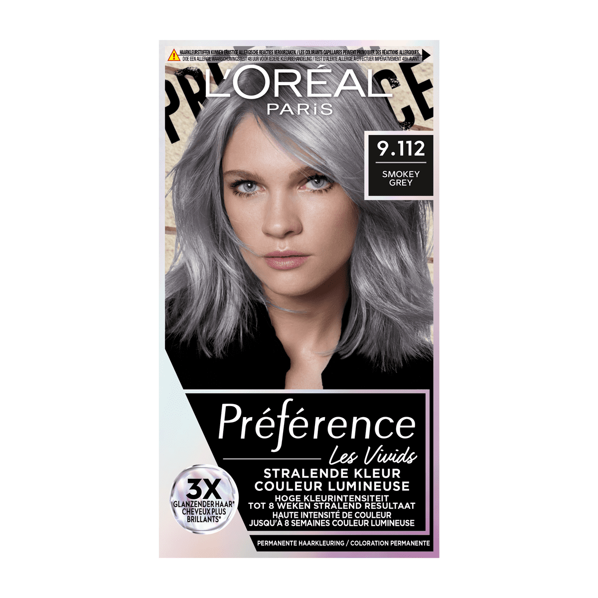 L'Oréal Paris Préférence Vivids Permanente Haarverf 9.11 Smokey Grey