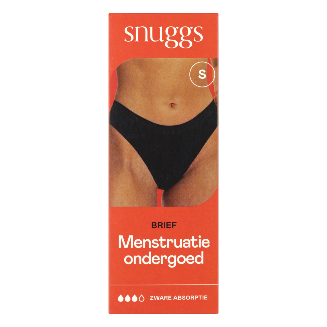 Snuggs Menstruatieondergoed Zware Menstruatie Brief TENCEL™ Zwart Maat S