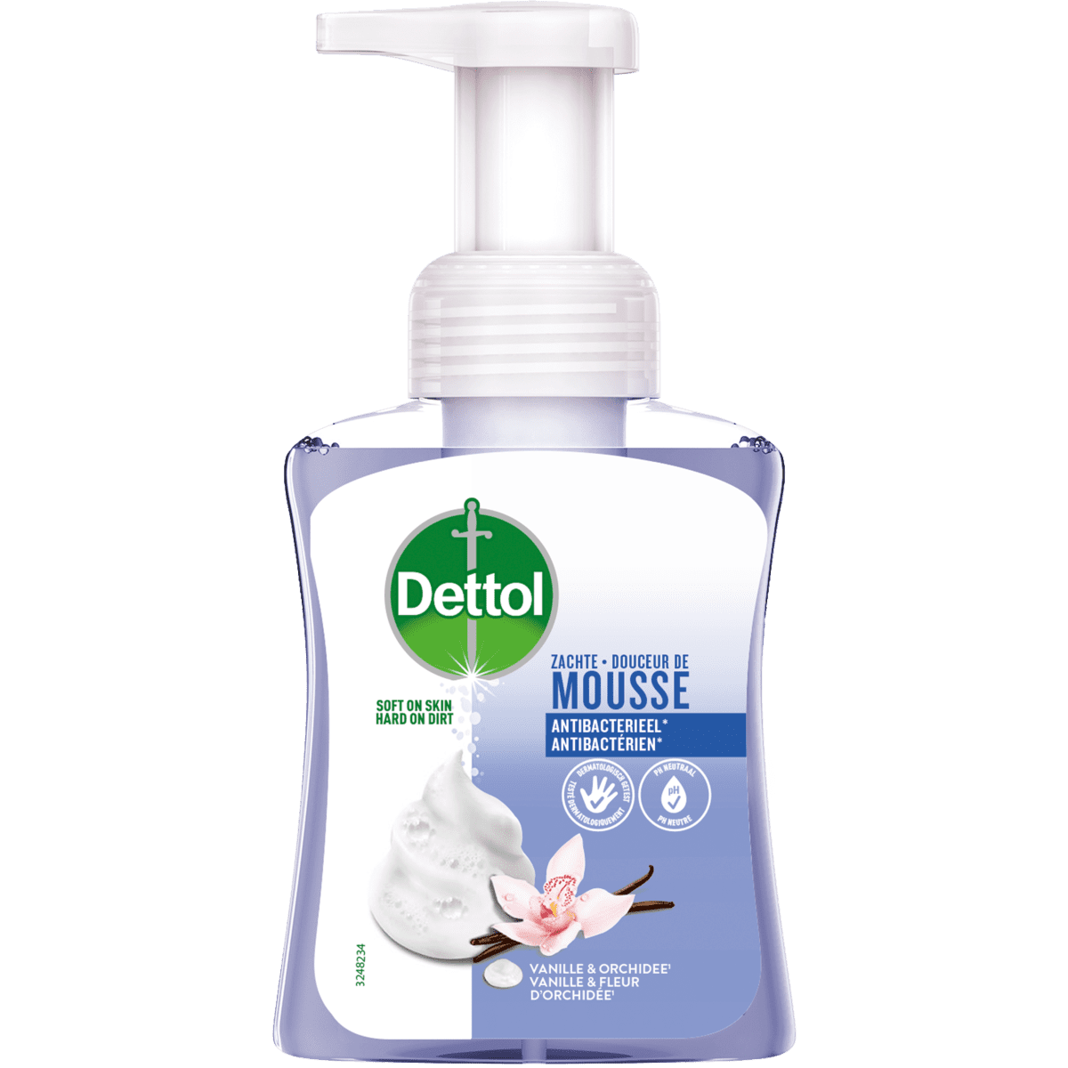 Dettol Orchidee & Vanille Zachte Mousse Antibacteriële Handzeep 250 ML