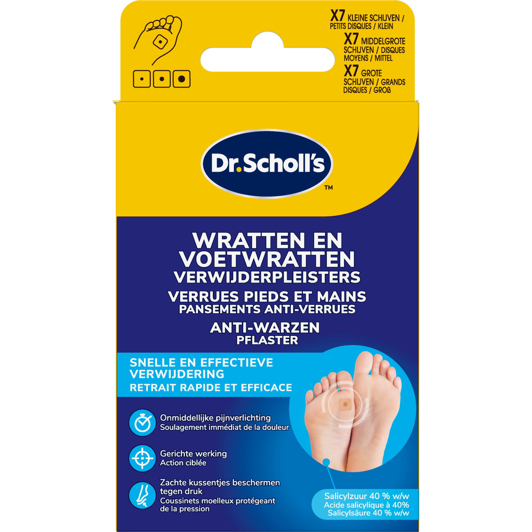 Dr.Scholl’s Wratten en Voetwratten Verwijderpleisters 3x7Strips