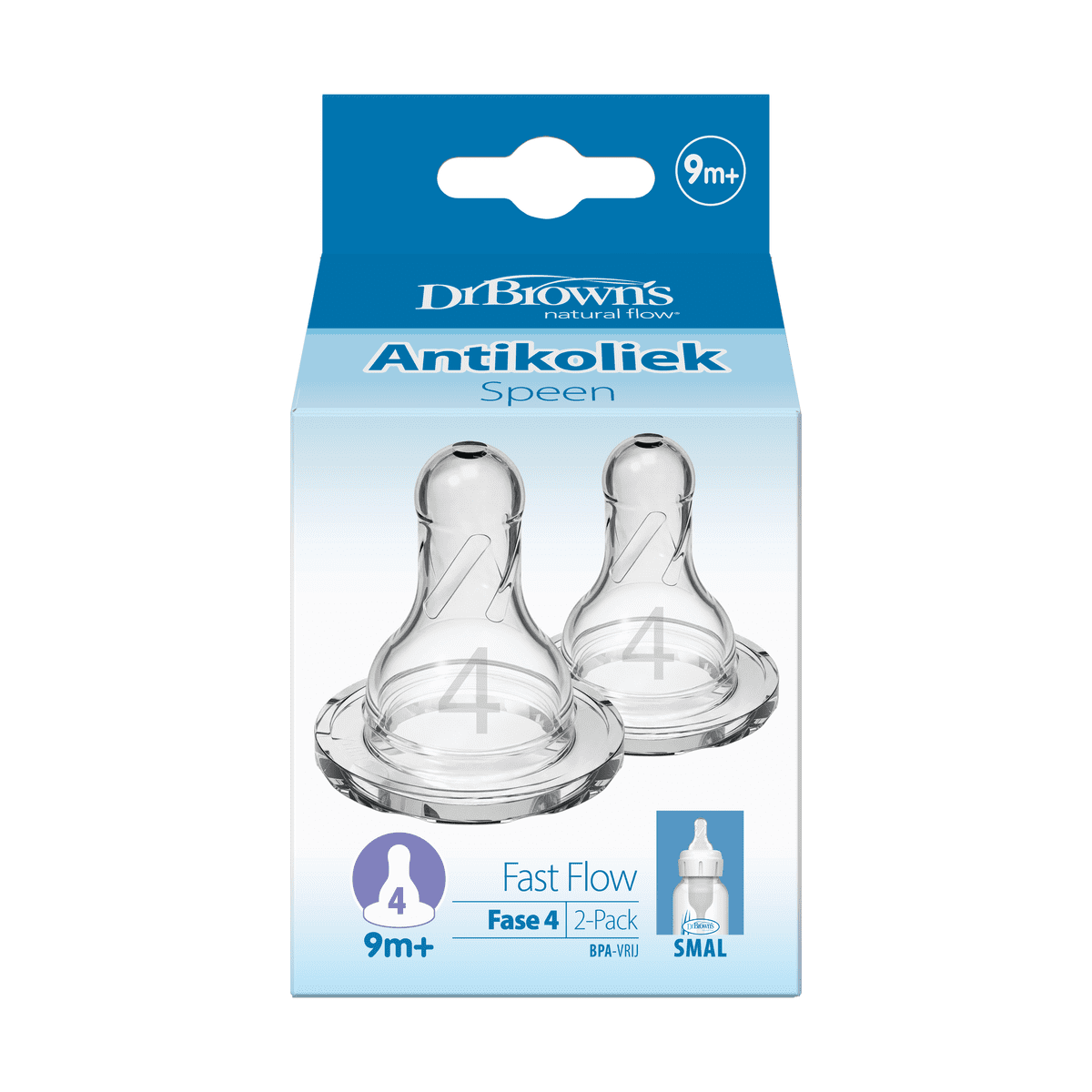 Dr. Brown’s Flesspeen Fase 4 9+ MaandenSmalle Halsfles 2 stuks
