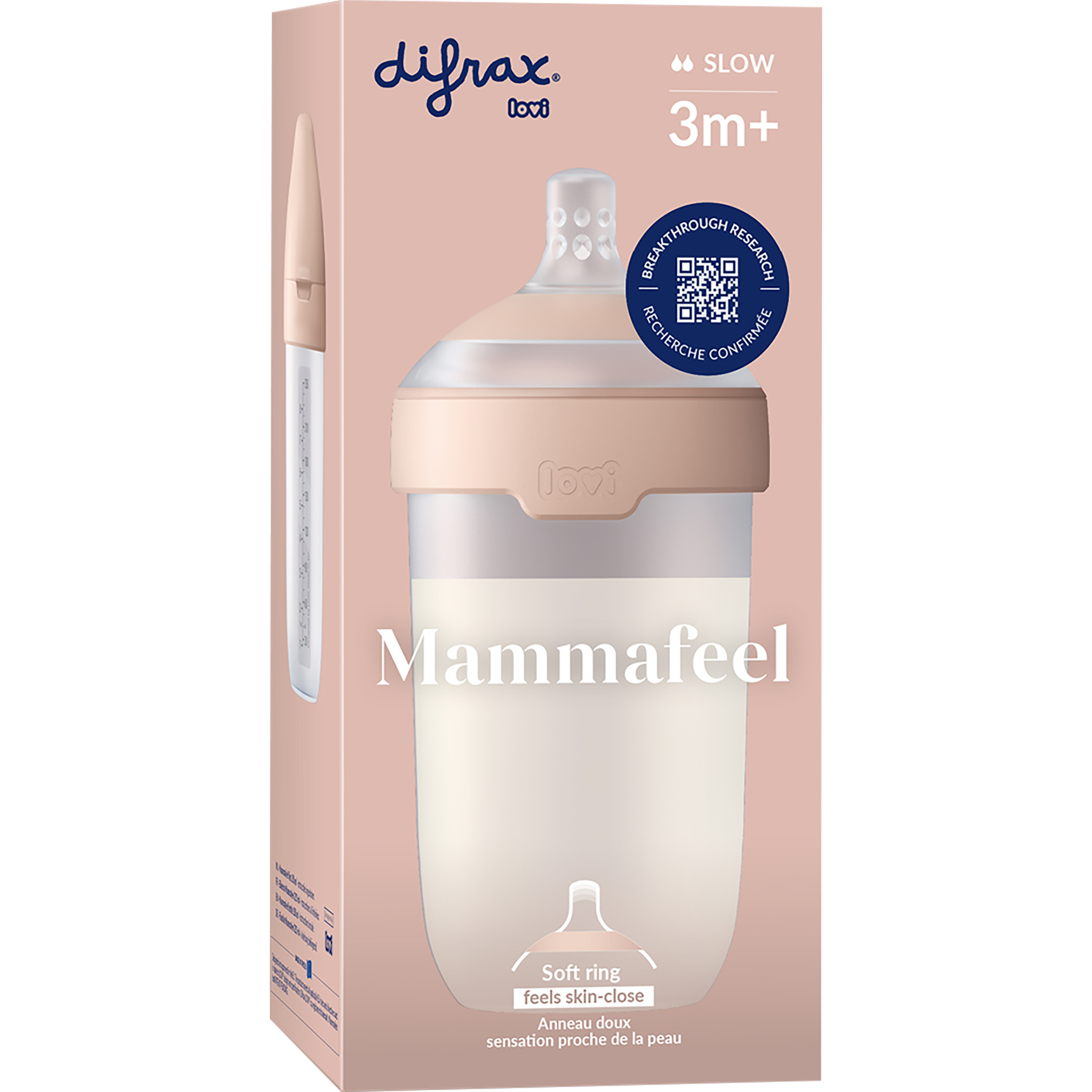 Difrax LOVI Mammafeel Fles 3M+ 250 ML