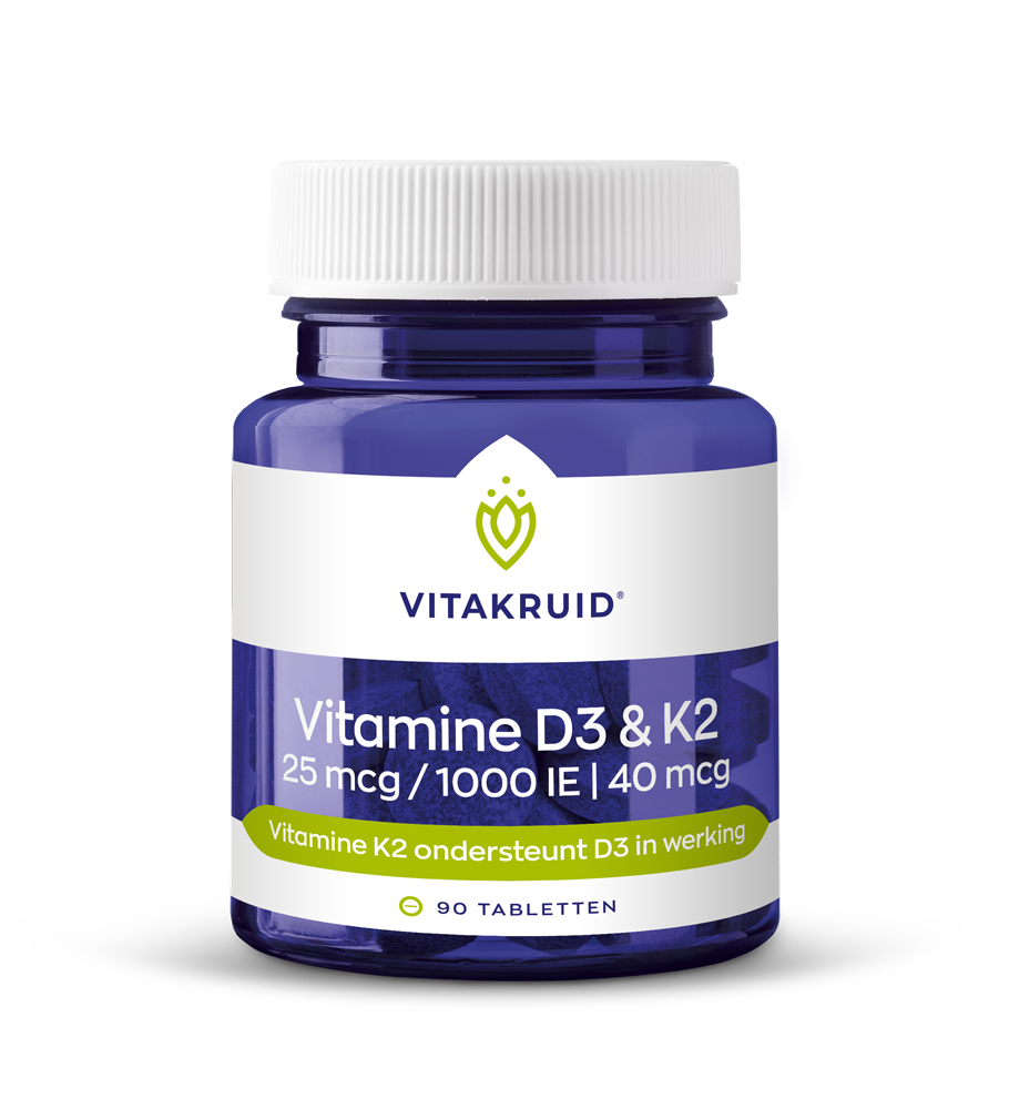 Vitakruid Vitamine D3 & K2 Tabletten 90 stuks