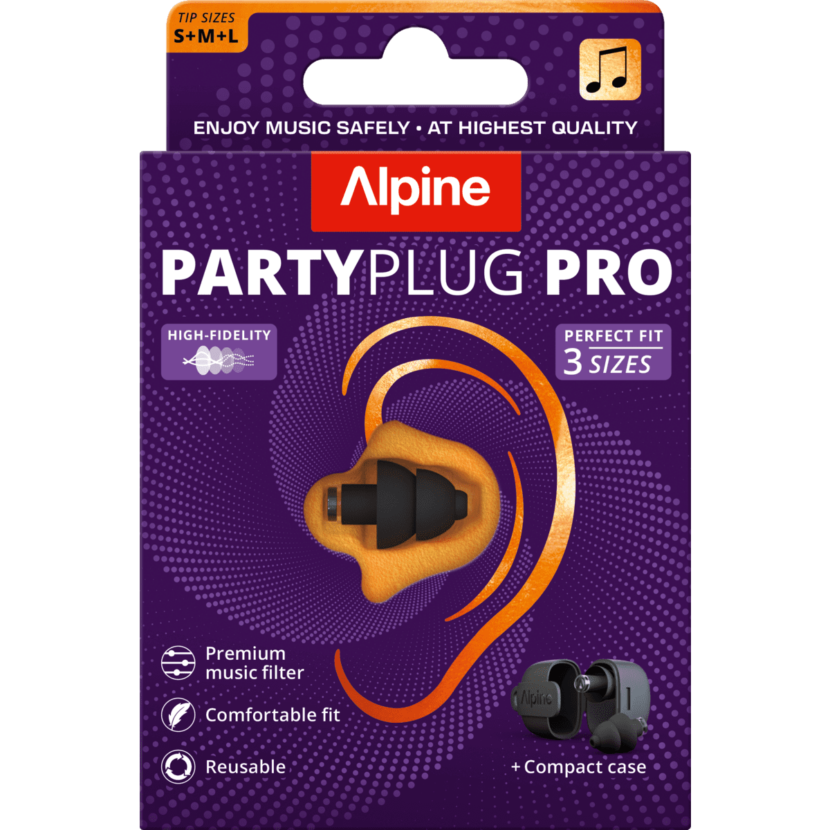 Alpine PartyPlug Pro Oordoppen Black 1 Paar