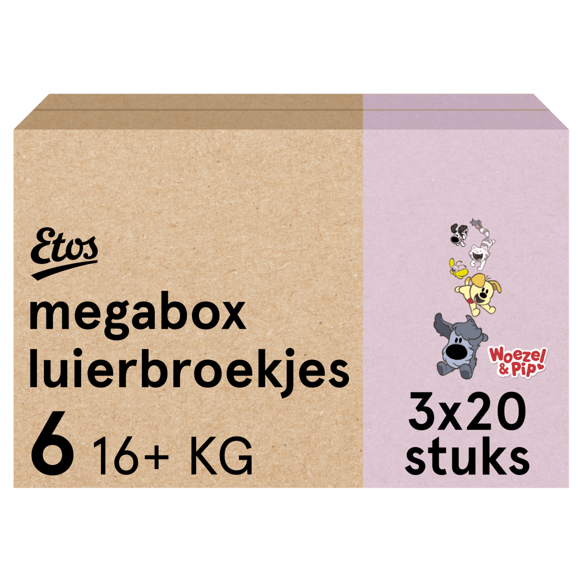 Etos Woezel & Pip Luierbroekjes Extra Large Megabox Maat 6 16+ kg 60 stuks