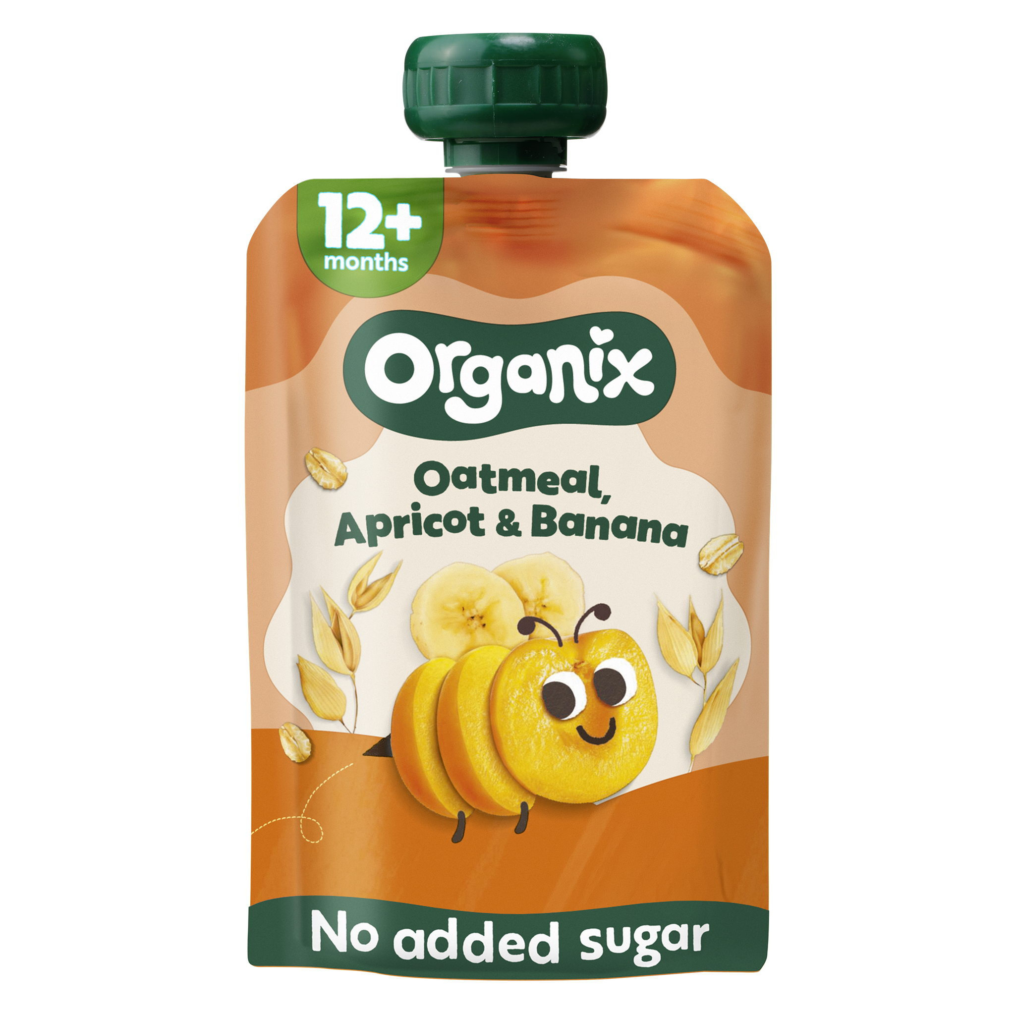 Organix Bio Knijpfruit Haver Abrikoos Banaan 12+ Maanden 100 gram