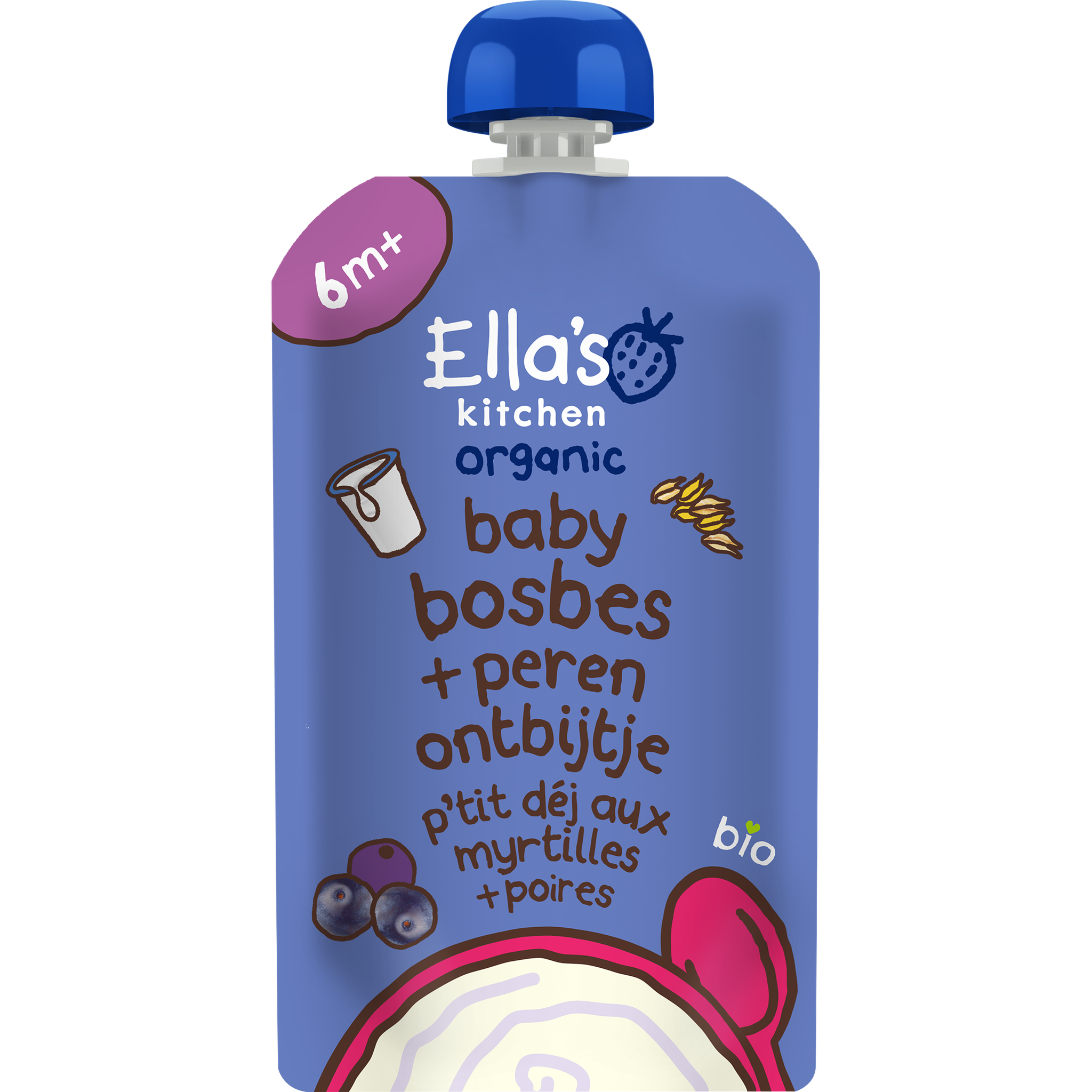 Ella's Kitchen Bio Knijpfruit Blauwe Bes Peer 6+ Maanden 100 gram
