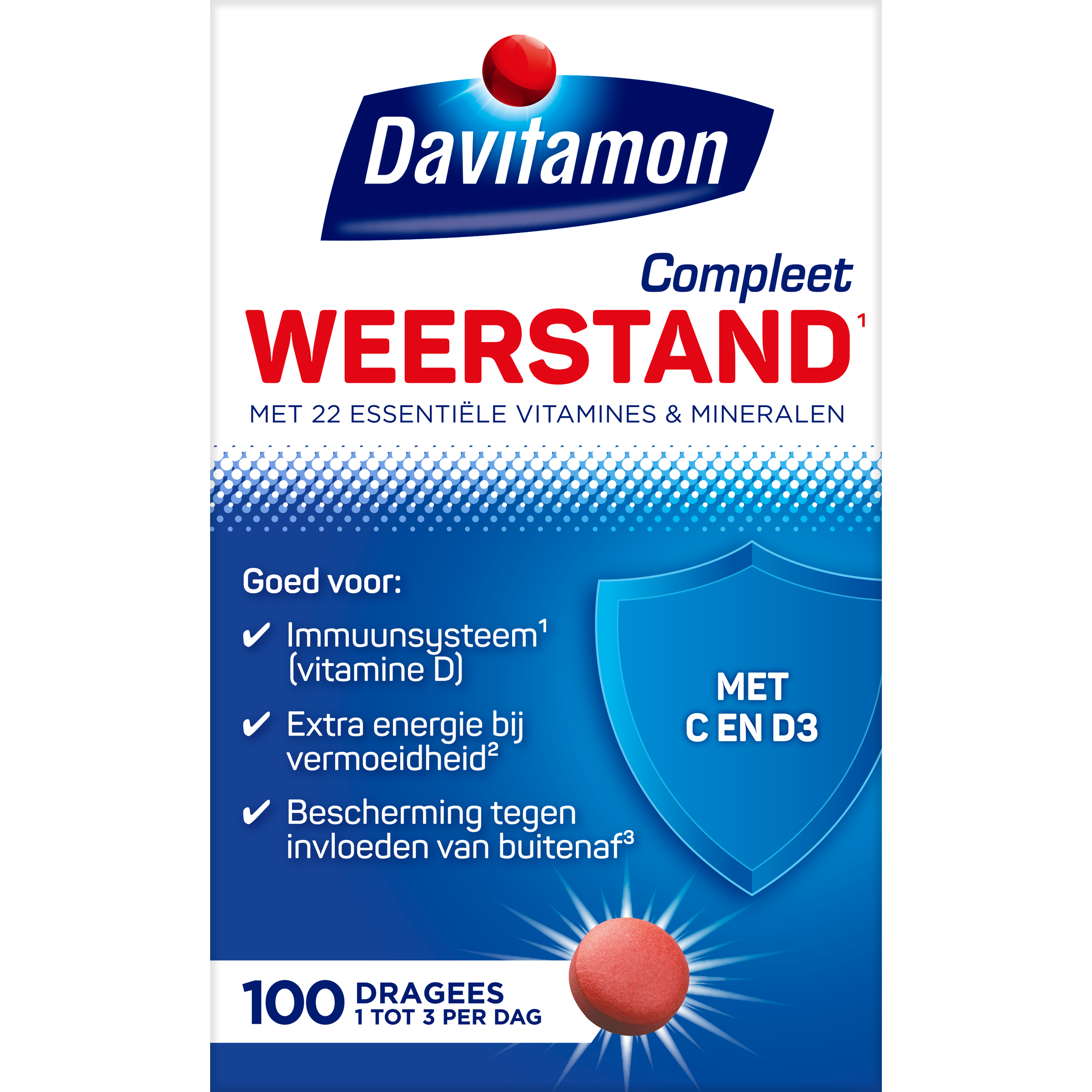 Davitamon Compleet Weerstand Vitamine C & D3 Dragees 100 stuks