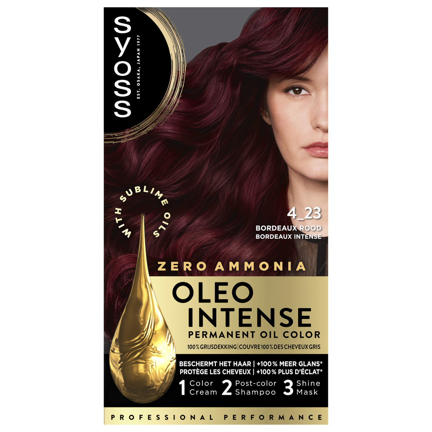 Syoss Oleo Intense Permanente Haarkleuring 4-23 Bordeaux Rood/Bordeaux Intense