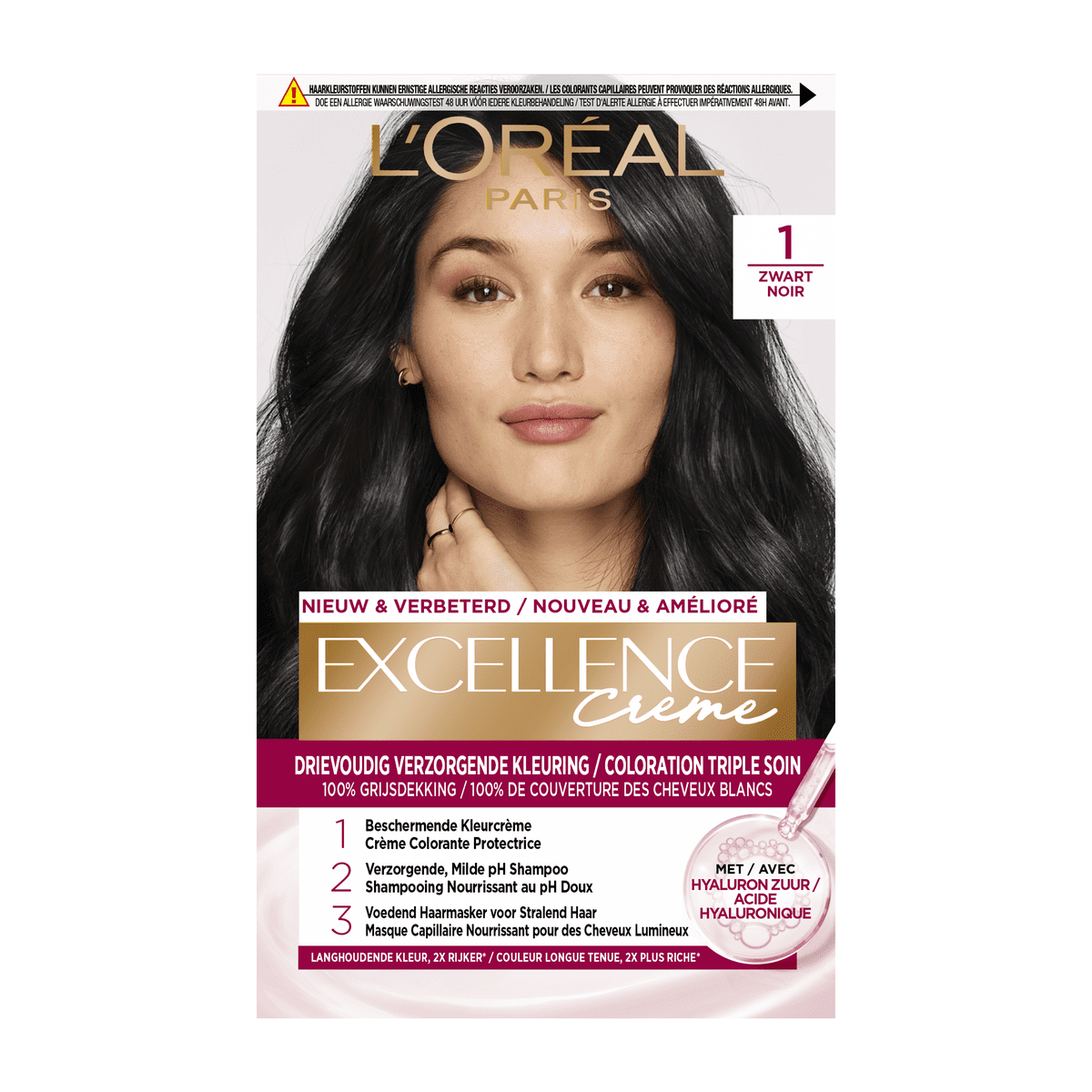 L'Oréal Paris Excellence Crème Permantente Haarverf 1 Intens Zwart