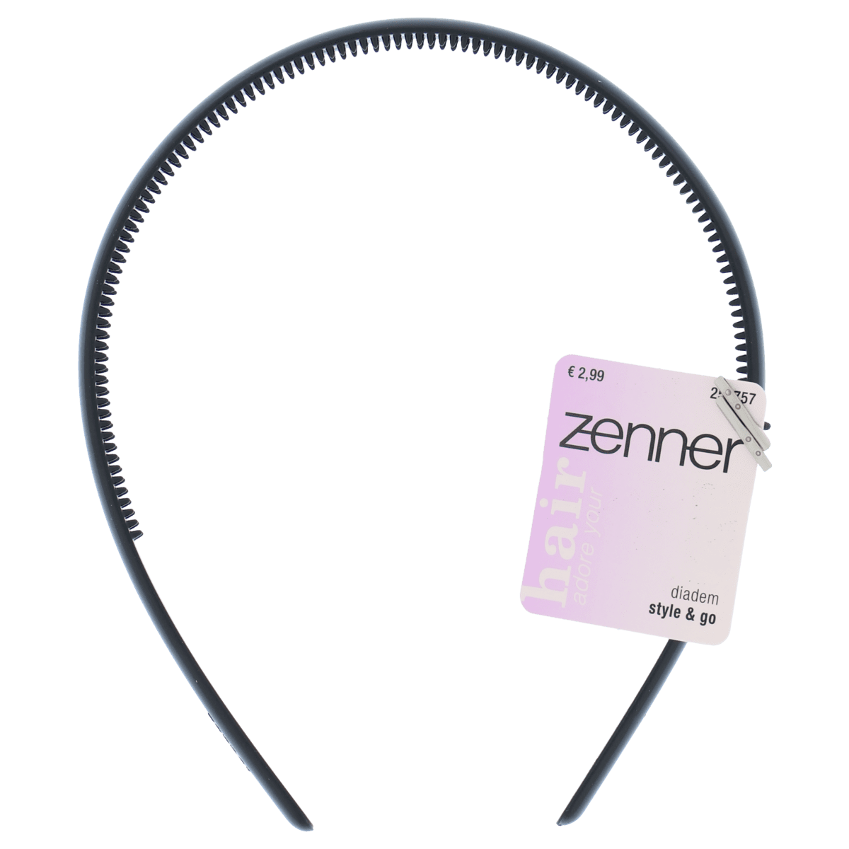 Zenner Diadeem�Small 1mm�Zwart