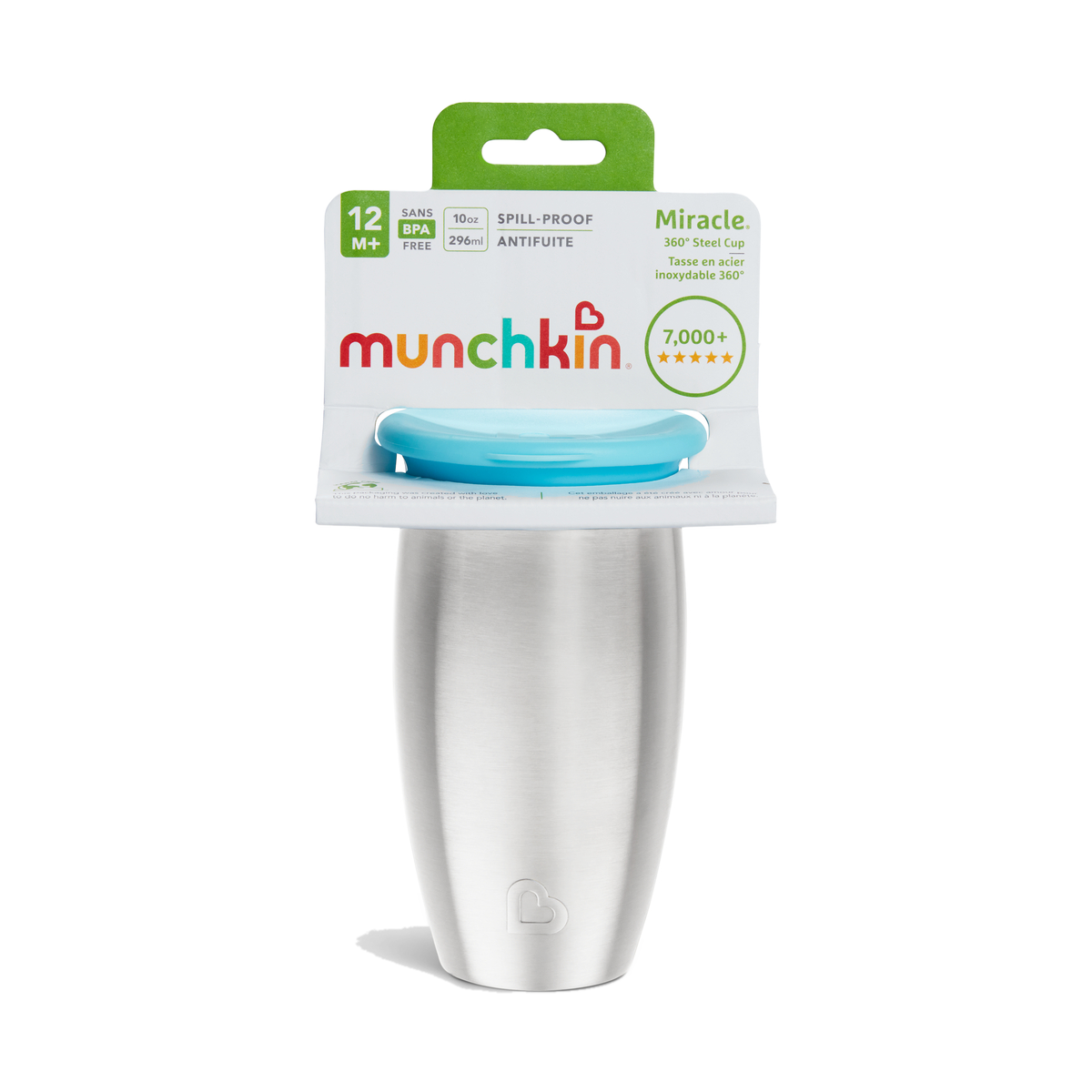 Munckin Drinkbeker Miracle Sippy Cup Roestvrij Staal Blauw 296 ML
