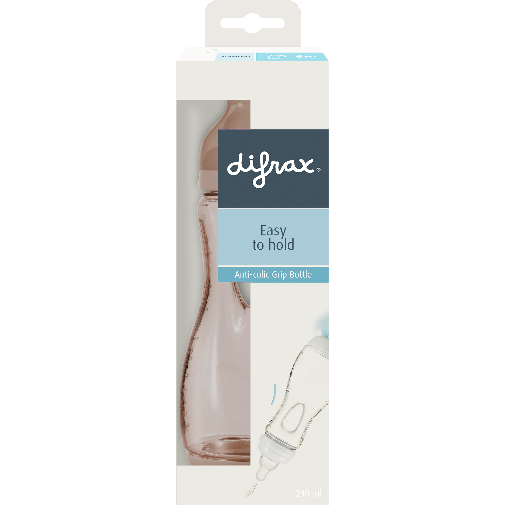Difrax Handgreepfles Mocha 240 ML