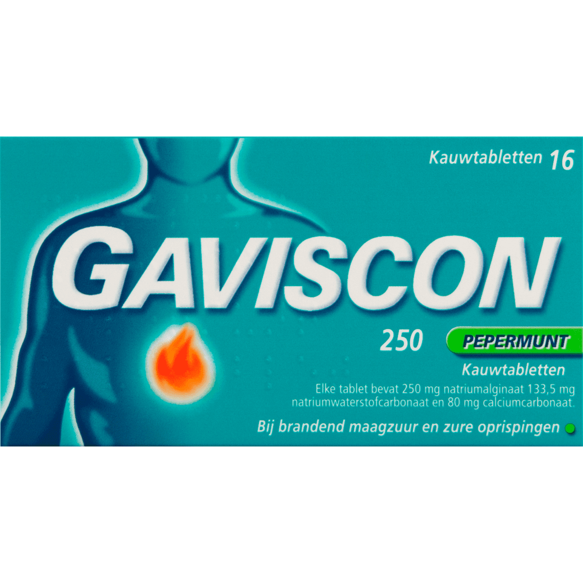 Gaviscon Kauwtabletten Pepermunt Maagzuurremmers 16 stuks