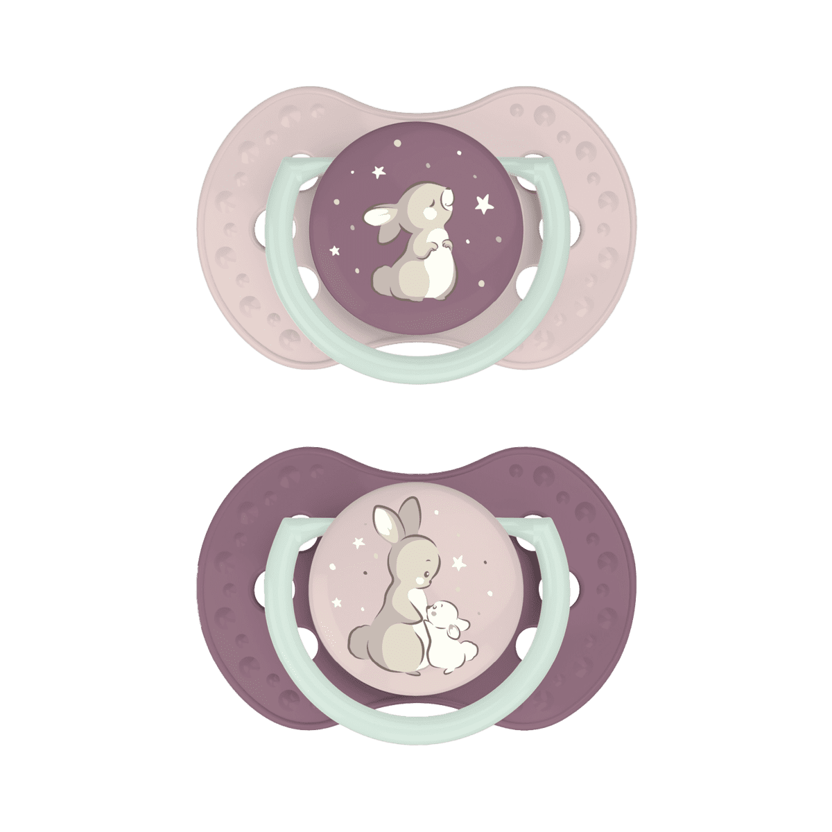 Difrax LOVI Dynamic Fopspeen 18M+ Night & Day Girl 2 stuks