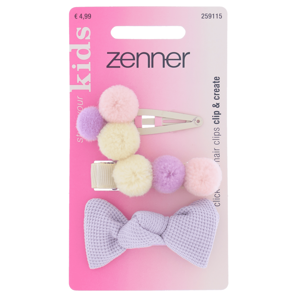 Zenner Klik-klak haarspeld kids 3x