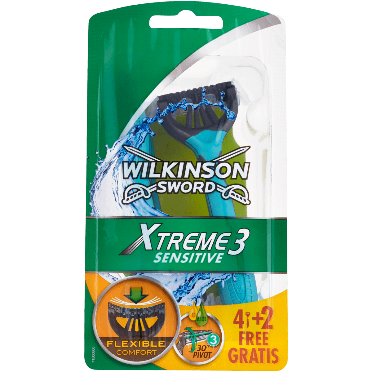 Wilkinson Xtreme 3 Sensitive Wegwerpmesjes 6 EA Etos