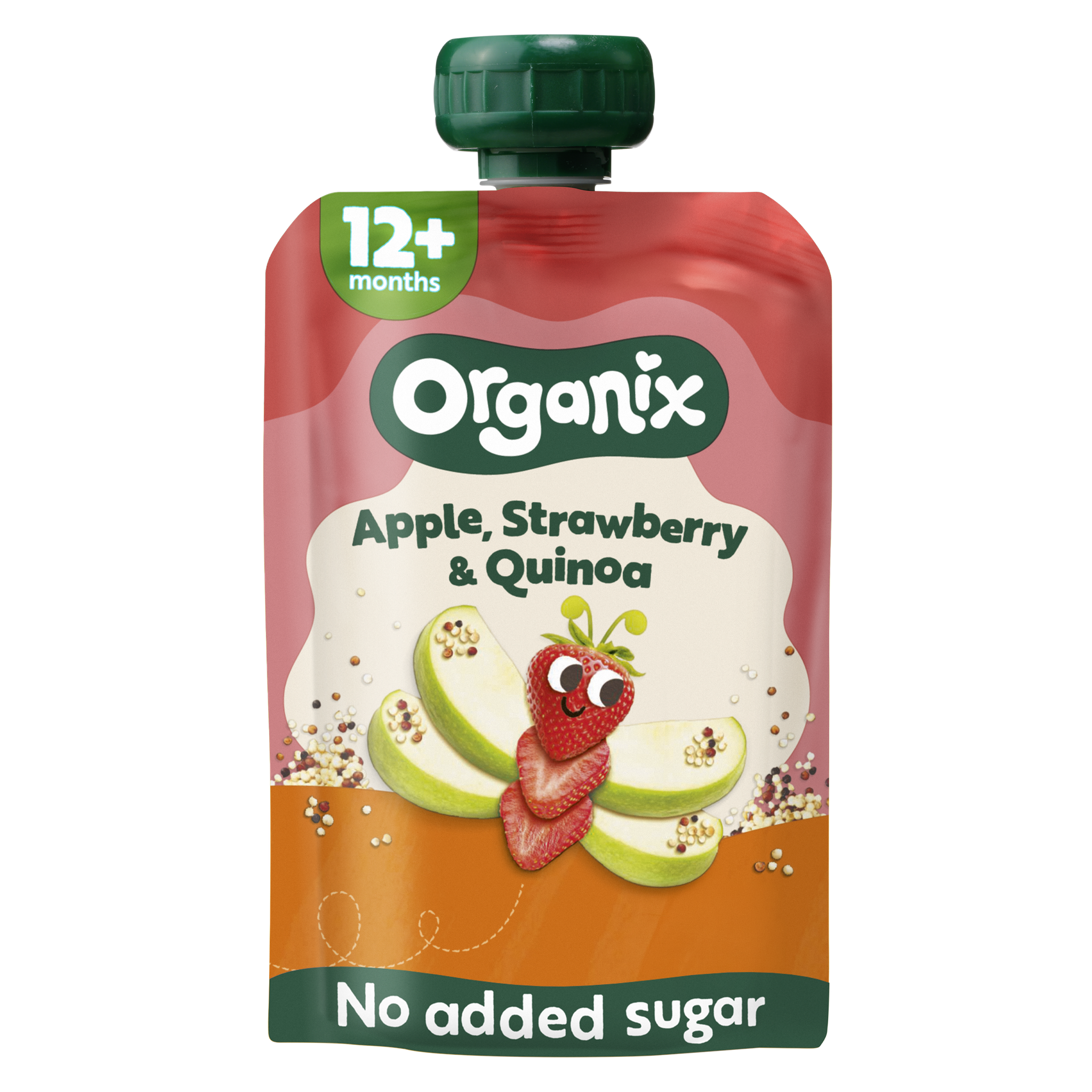 Organix Bio Knijpfruit Appel Aardbei Quinoa 12+ Maanden 100 gram