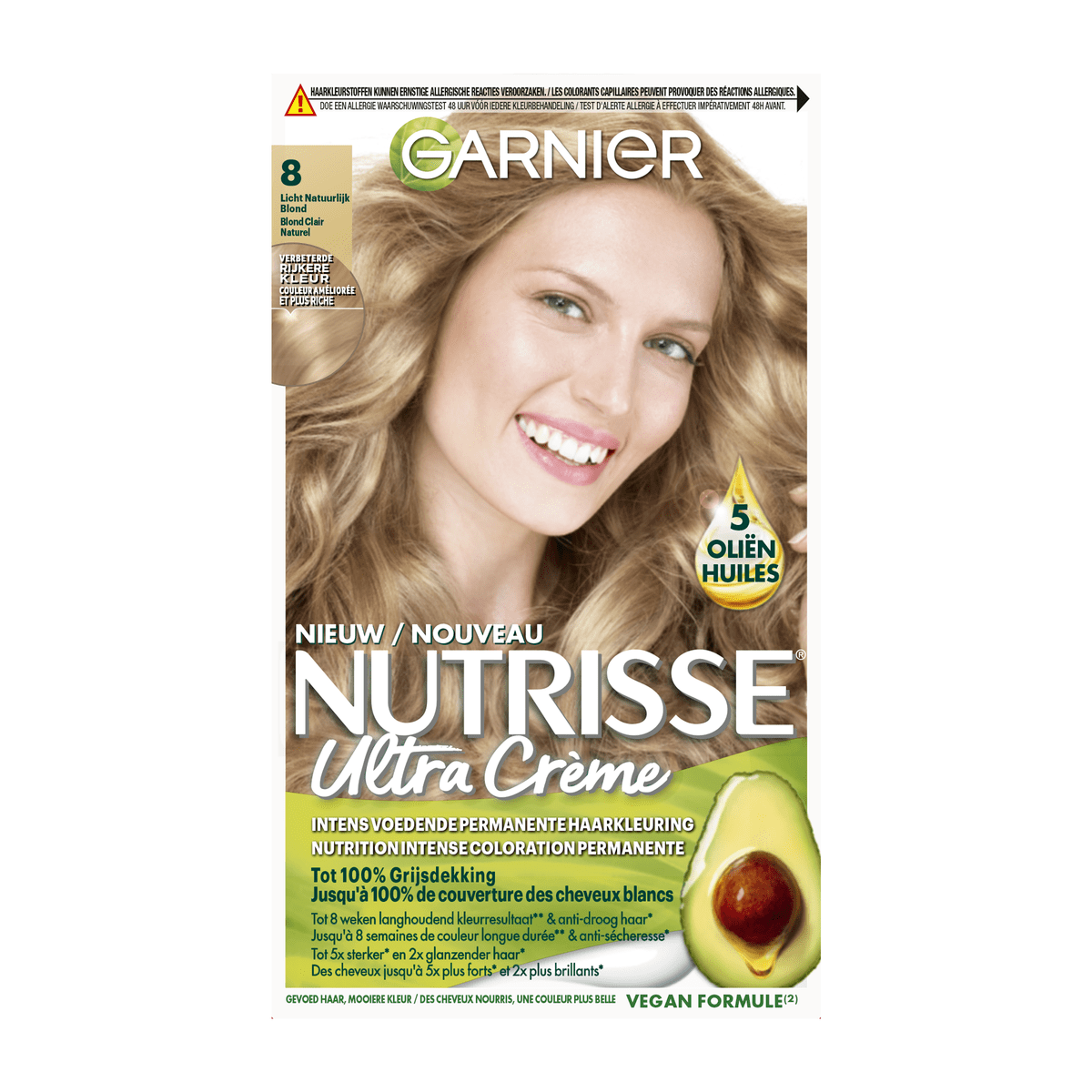 Garnier Nutrisse Crème Permanente Haarverf 8 Lichtblond