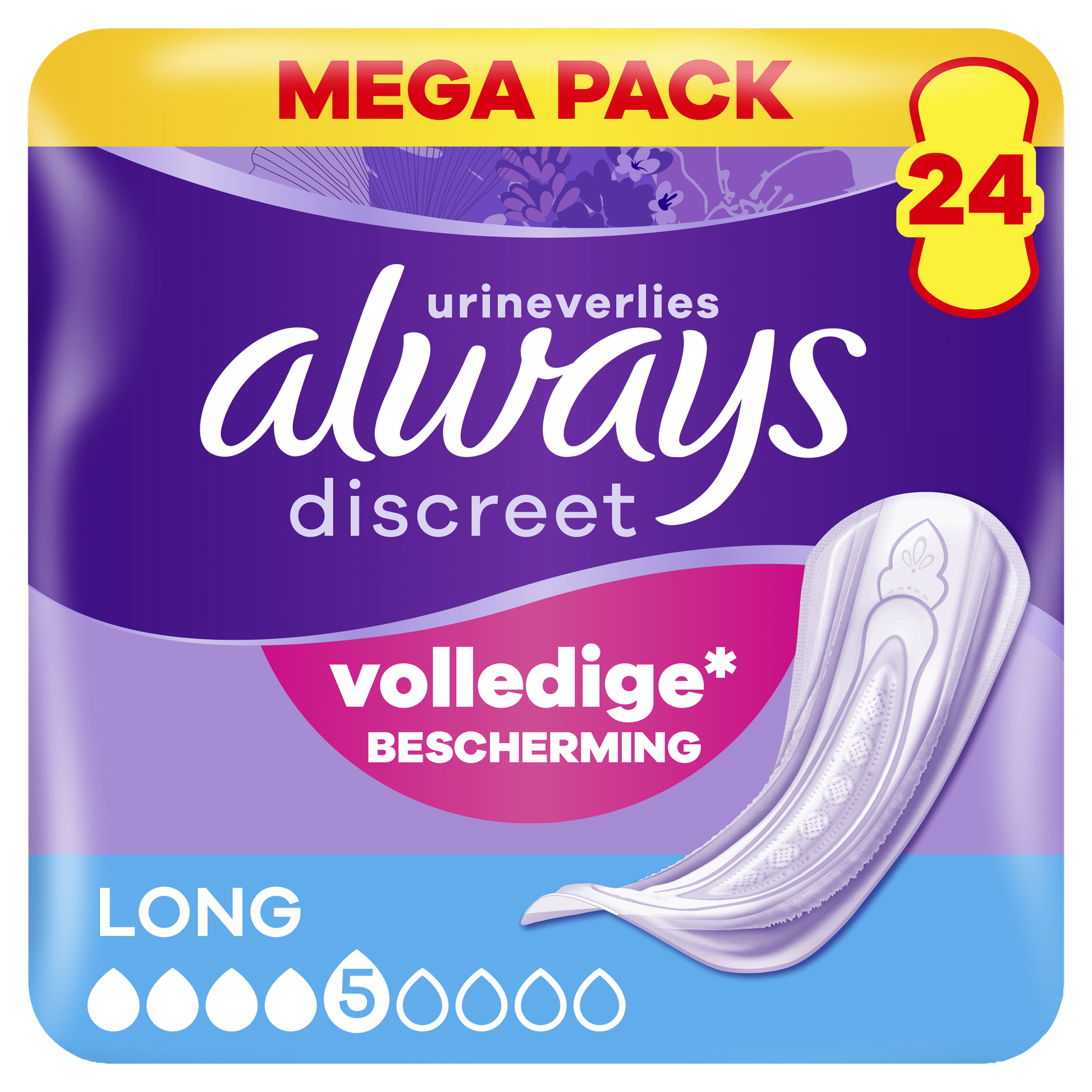 Always Inlegkruisjes Discreet Long Mega Pack 24 Stuks