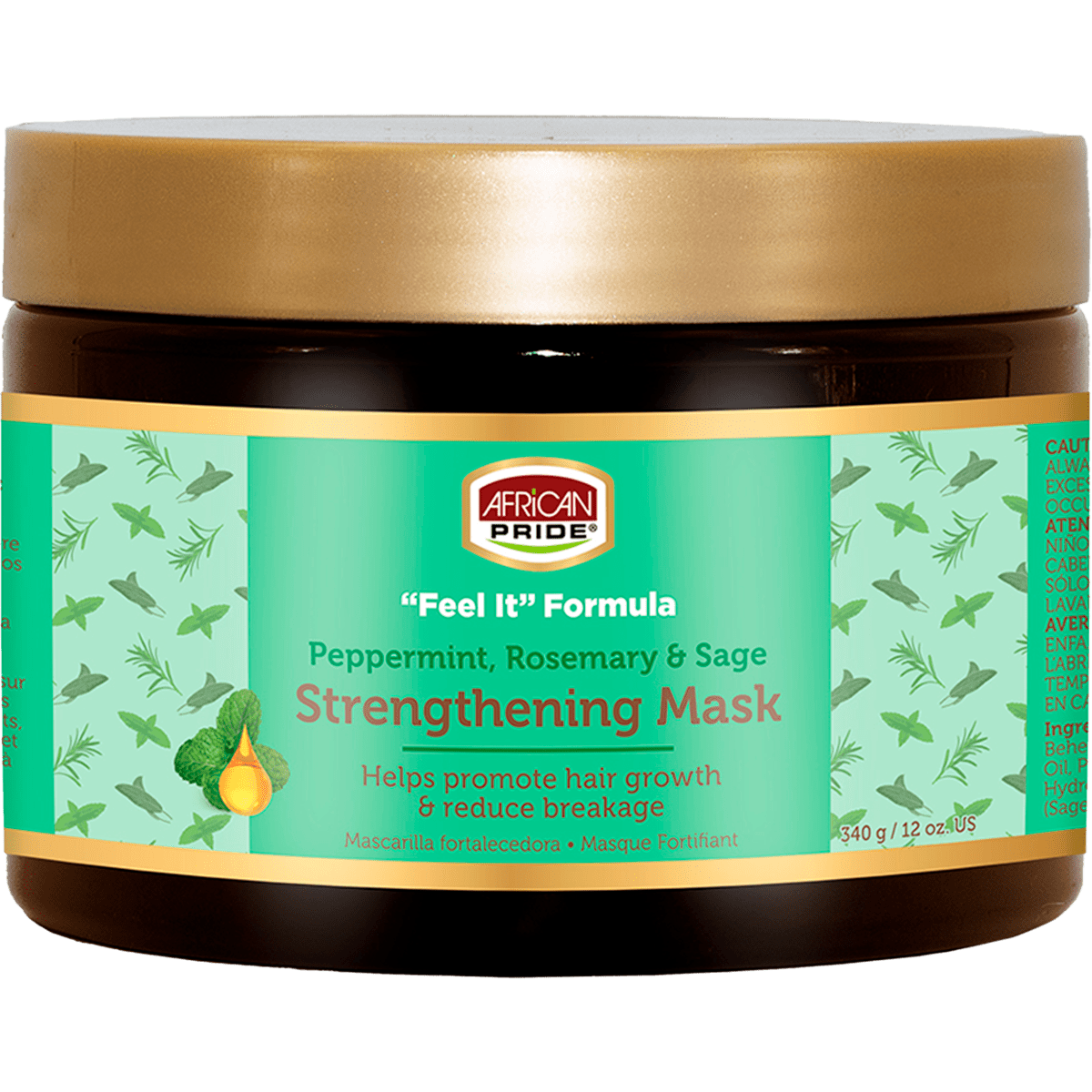 African Pride Peppermint, Rosemary en Sage Versterkend Masker 340 GR