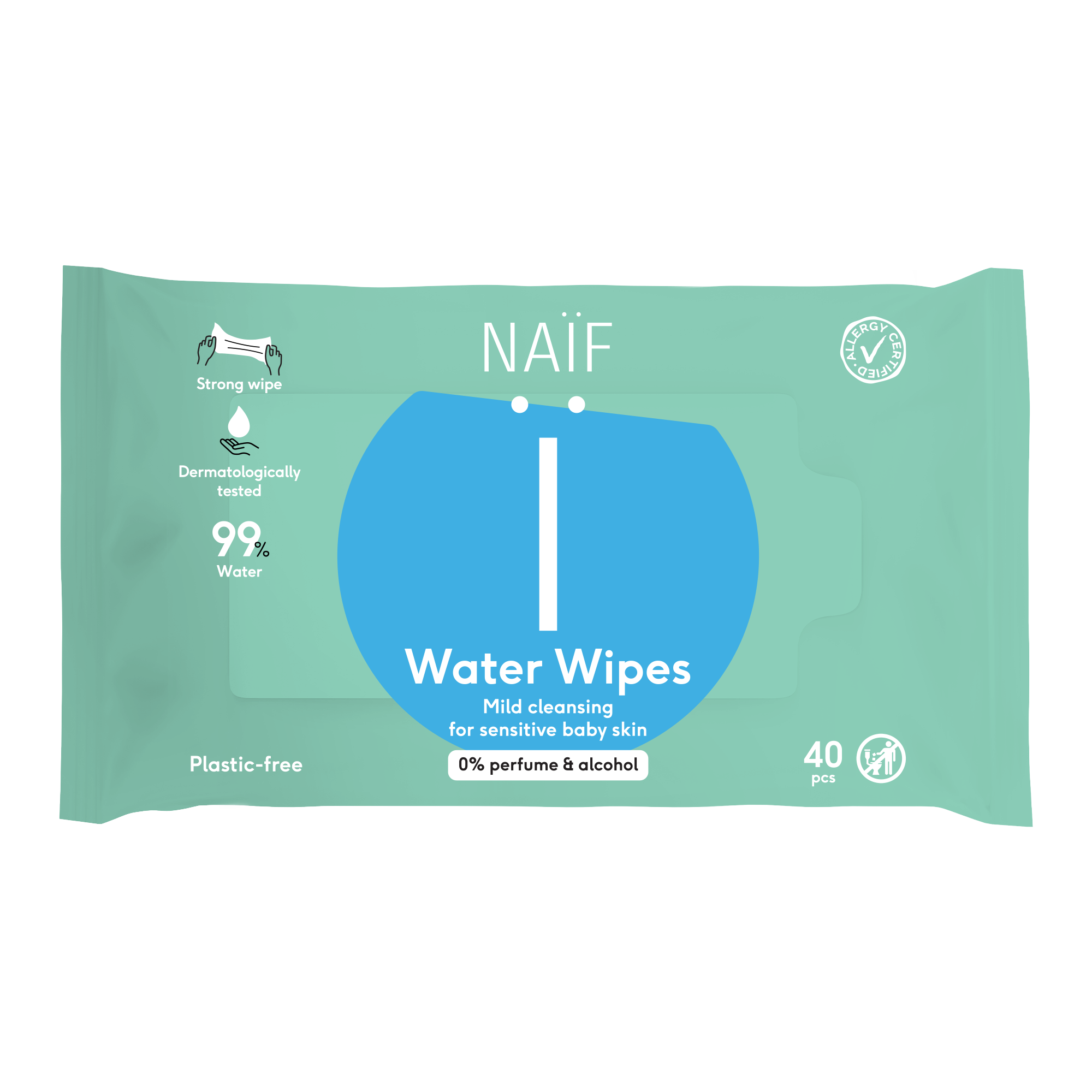 Naïf Plasticvrije Water Billendoekjes 40 stuks