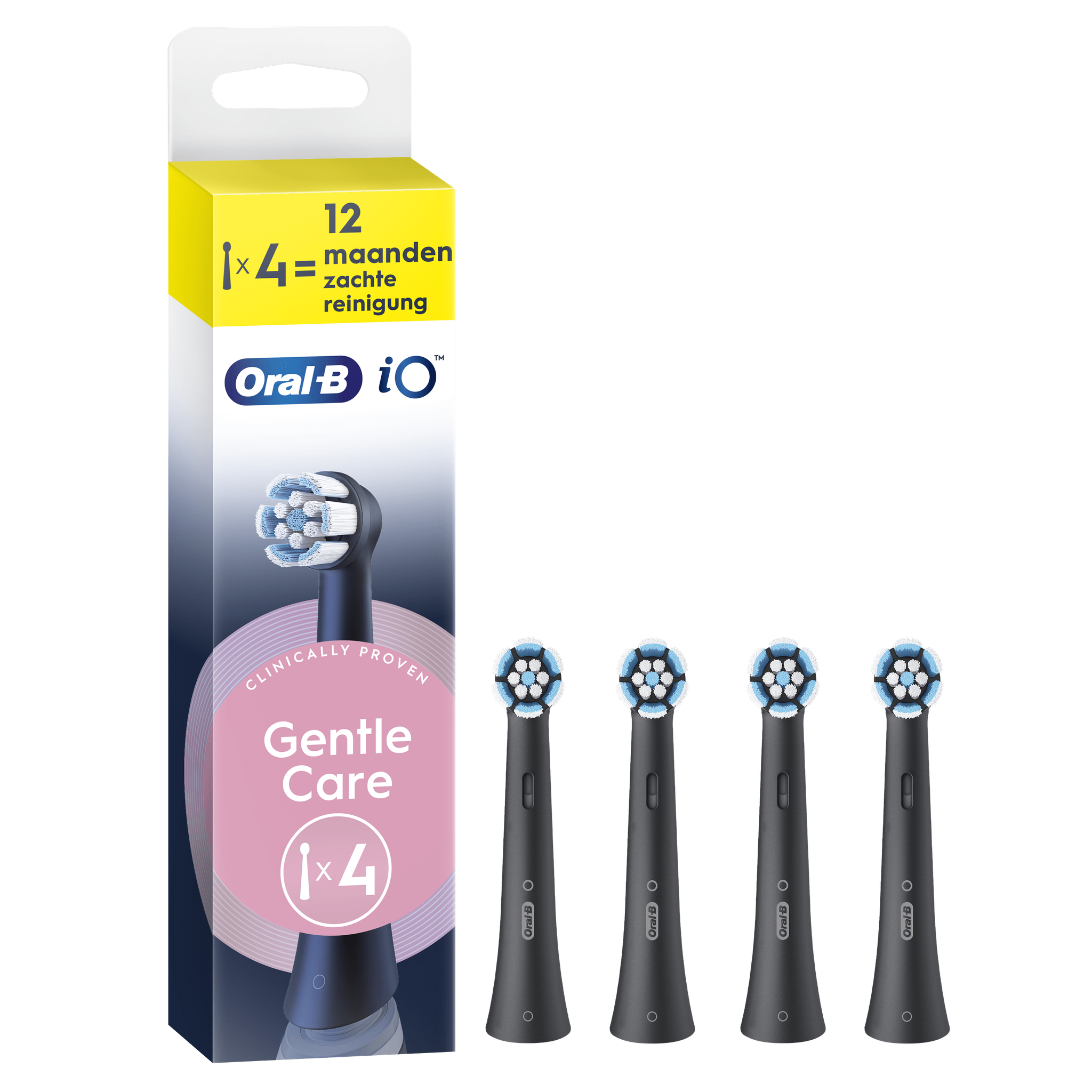 Oral-B iO Gentle Care Opzetborstels Zwart 4 Stuks