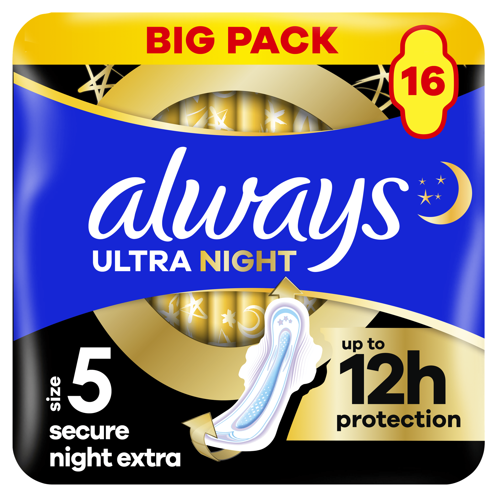 Always Maandverband Ultra Secure Night Extra Wings Big Pack 16 stuks
