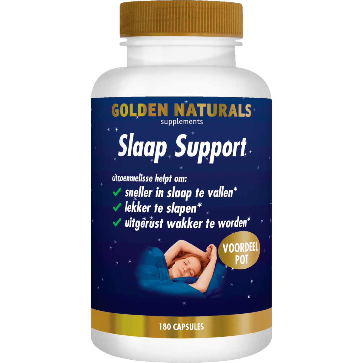 Golden Naturals Slaap Support Capsules 180 stuks