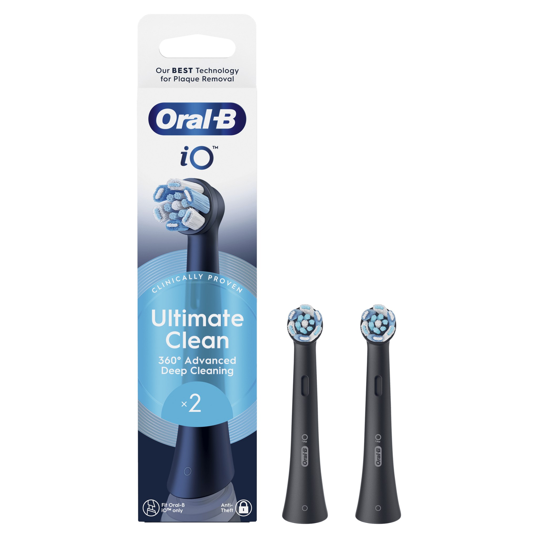 Oral-B iO Ultimate Clean Opzetborstels Zwart 2 Stuks