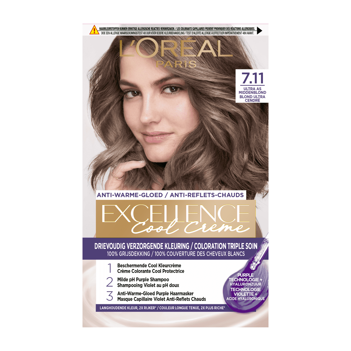 L'Oréal Paris Excellence Cool Creams Haarverf 7.11 Ultra Ash Blond