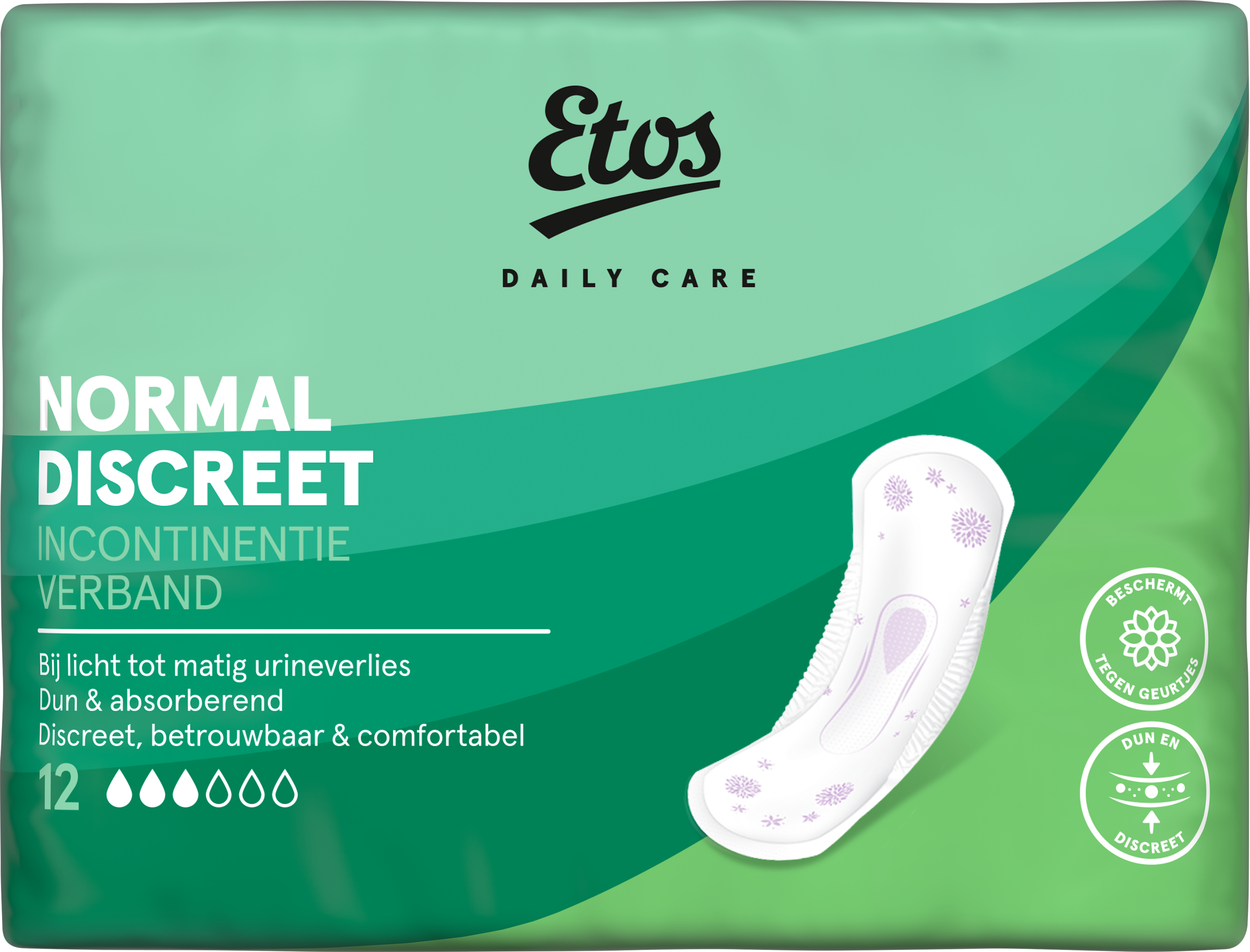 Etos Normal Discreet Incontinentieverband 12 stuks