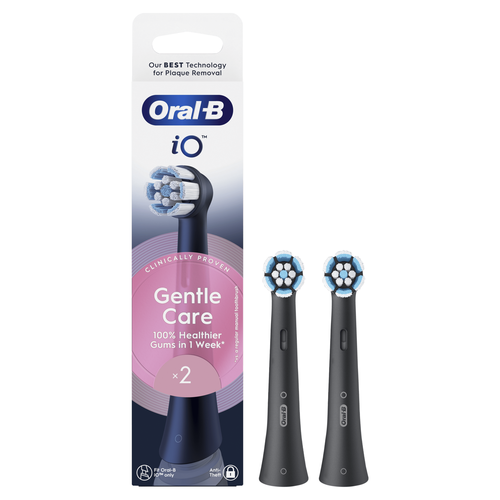Oral-B iO Gentle Care Opzetborstels Zwart 2 Stuks