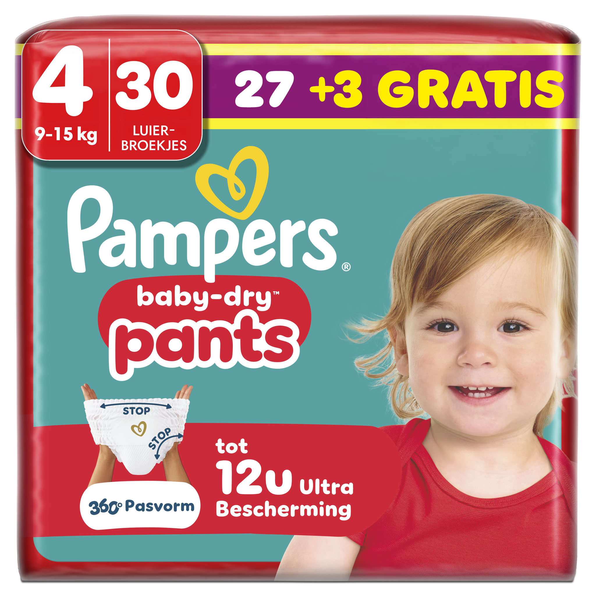Pampers Baby Dry Pants Luierbroekjes Maat 4 9-15 kg 27 stuks + 3 gratis luierbroekjes