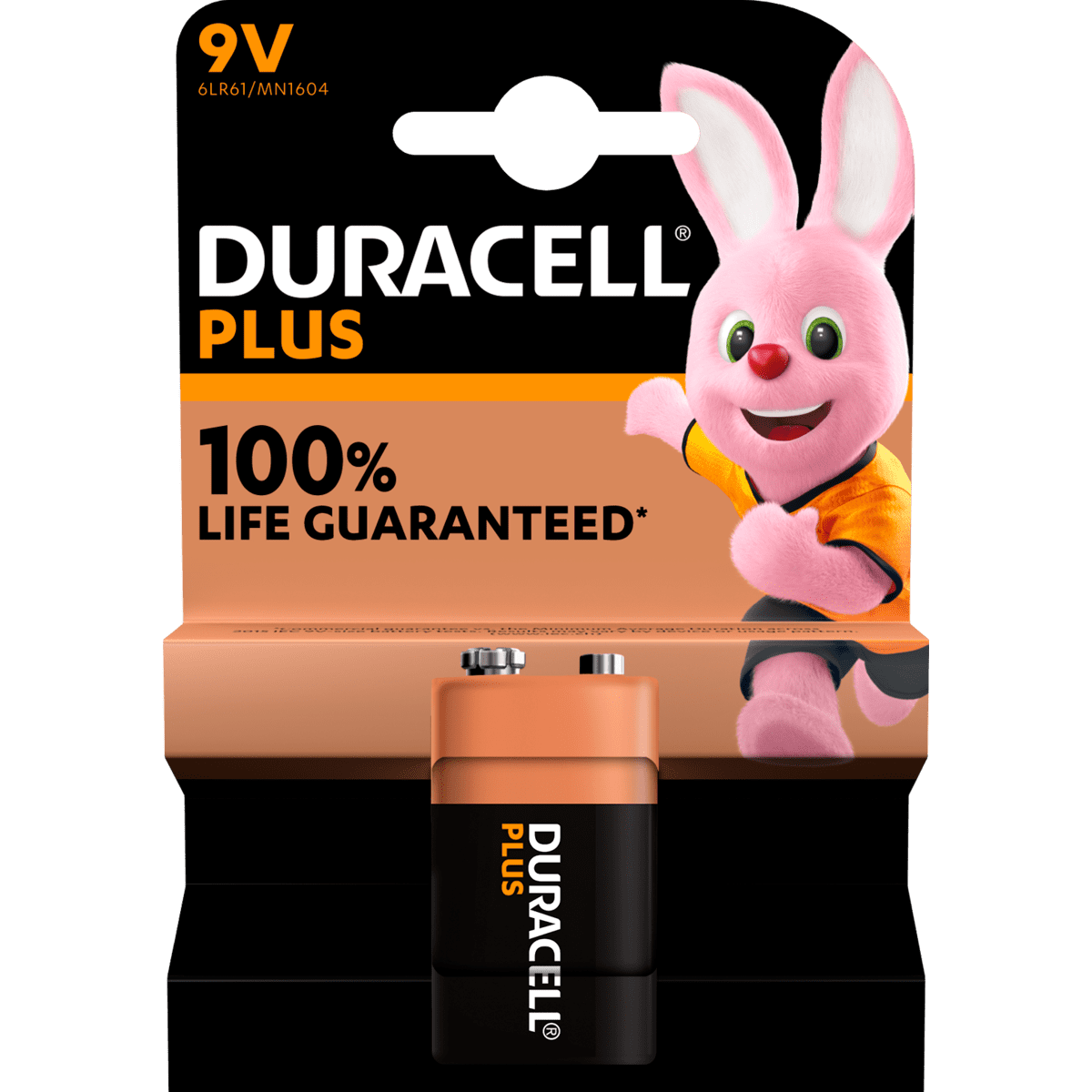Duracell Batterijen Alkaline Plus 9V 1 stuk