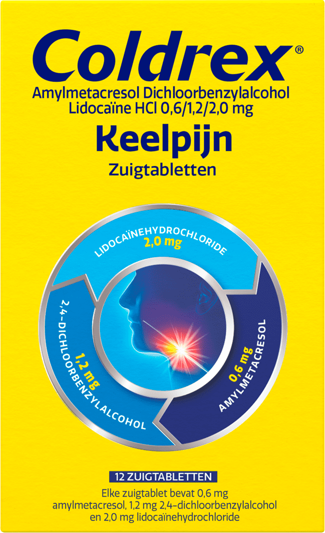 Coldrex Keelpijn Pastilles 12 Stuks