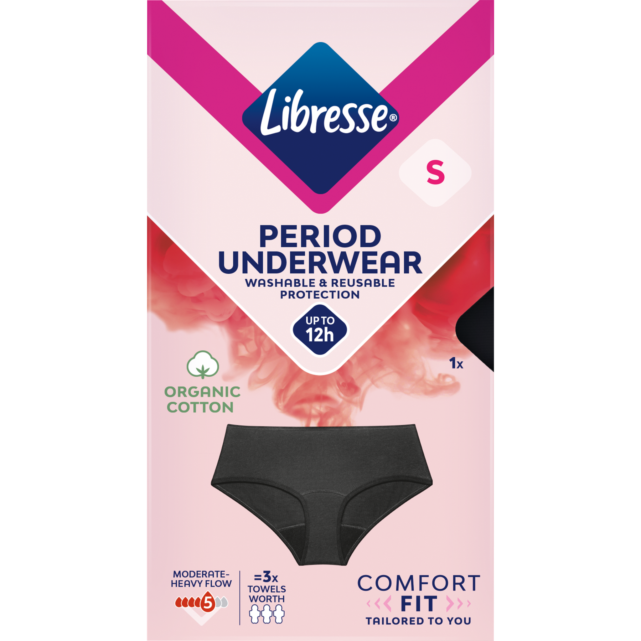 Libresse Intimawear Hipster Menstruatieondergoed Zwart Small 1 stuk